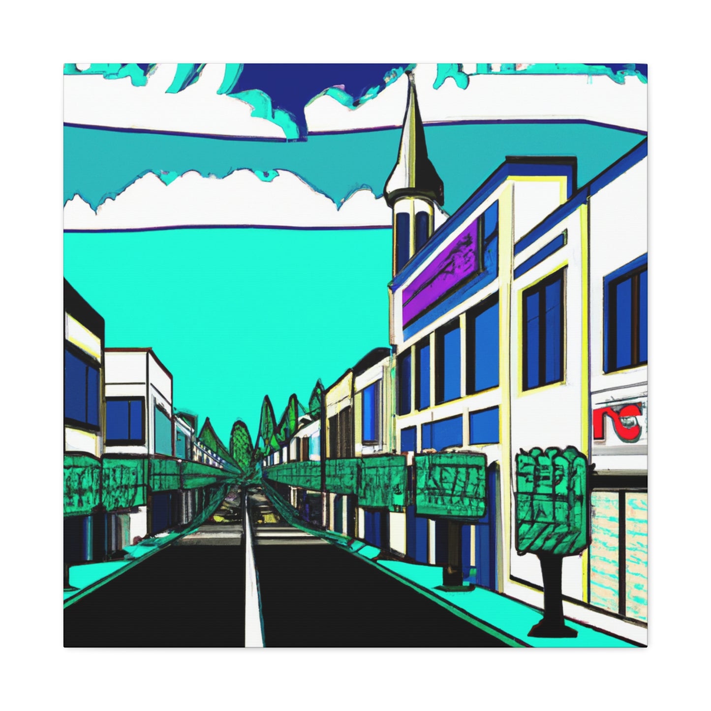 Aspen Avenue -Architectural Canvas Pop Art