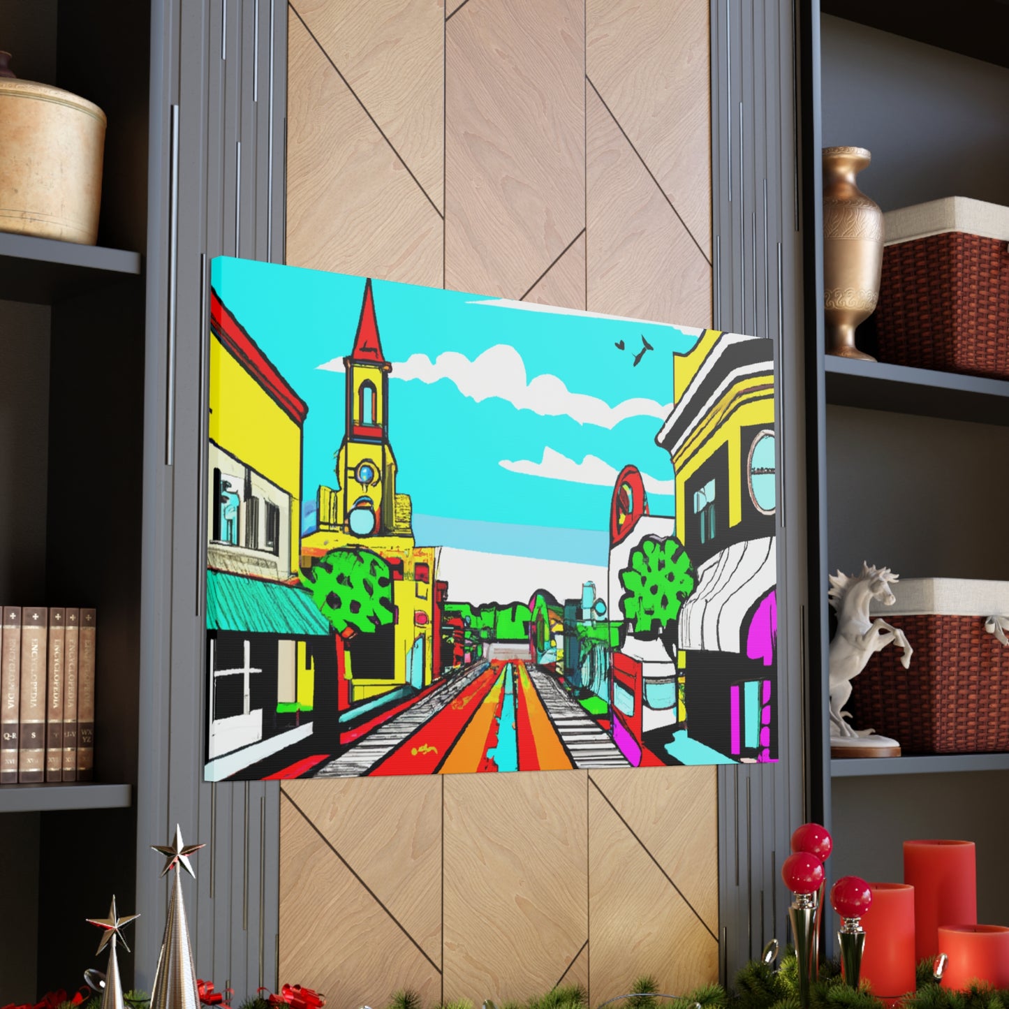 Steeple Road - Architectural Canvas Pop Art