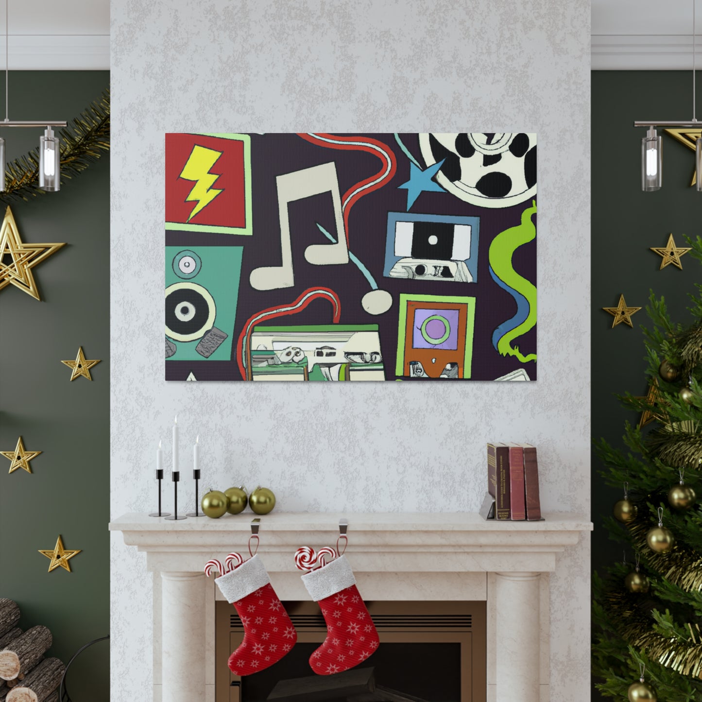 The Sizzling Shoppe - Retro Music and Film Canvas