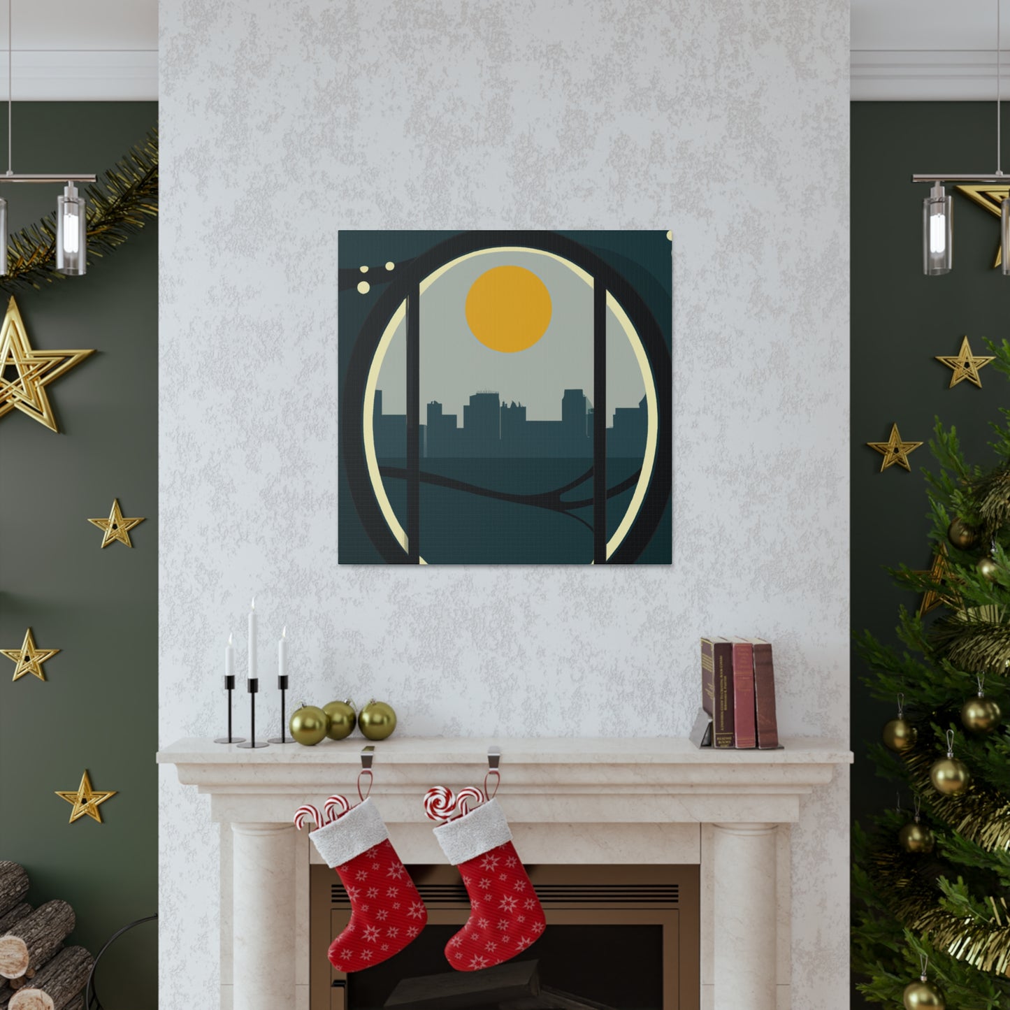 Moon Rise - Midcentury Canvas