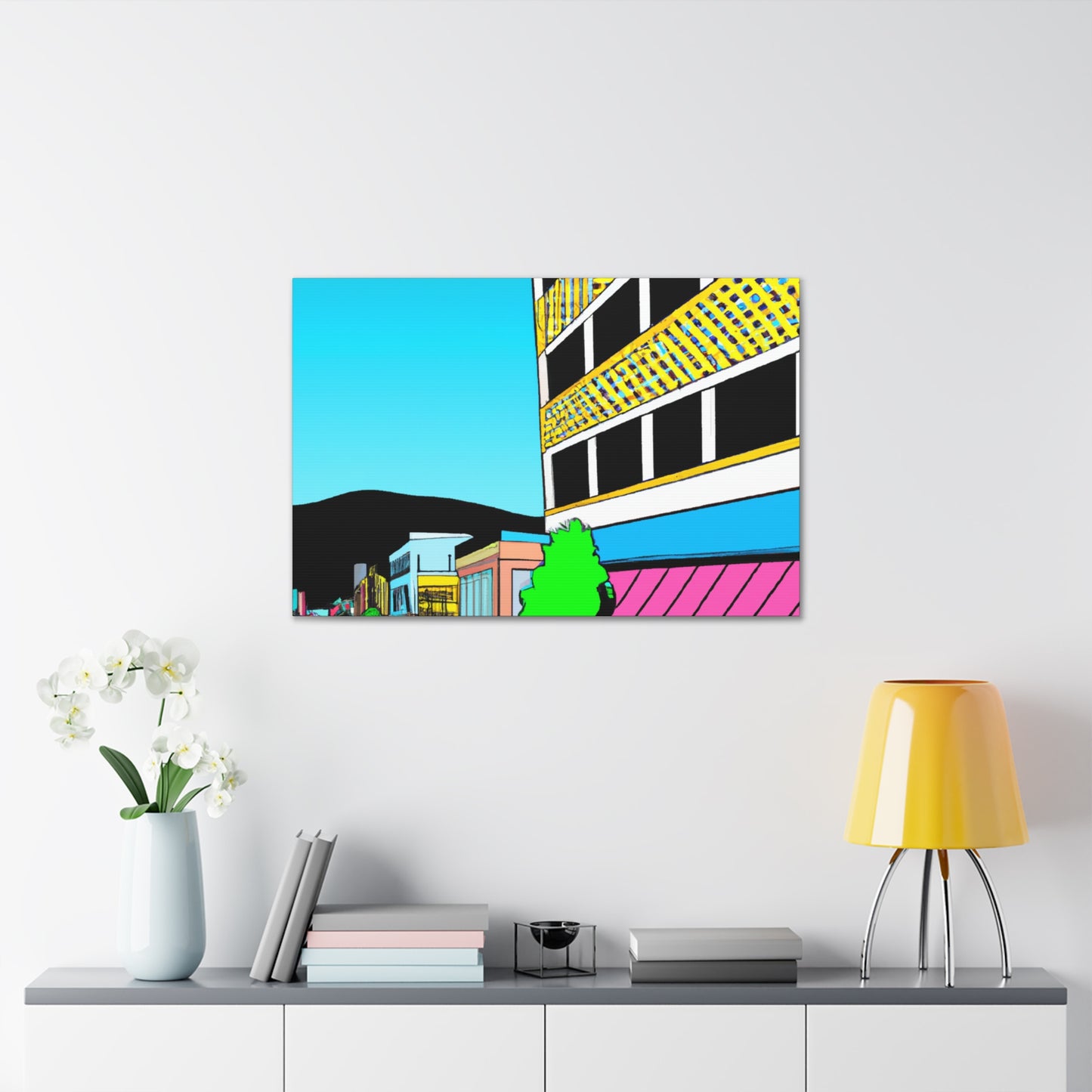 Retro-Vision Avenue - Architectural Canvas Pop Art