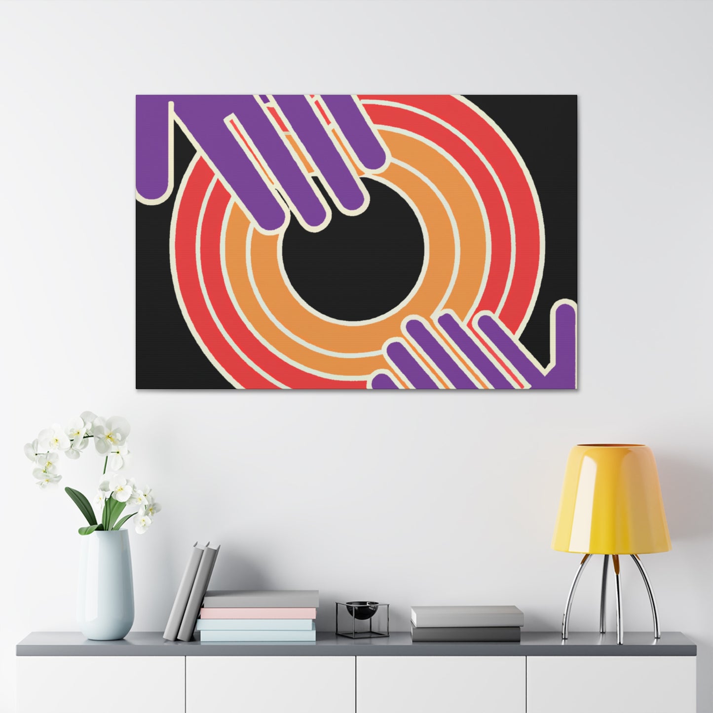 Cascading Charm - Midcentury - Canvas