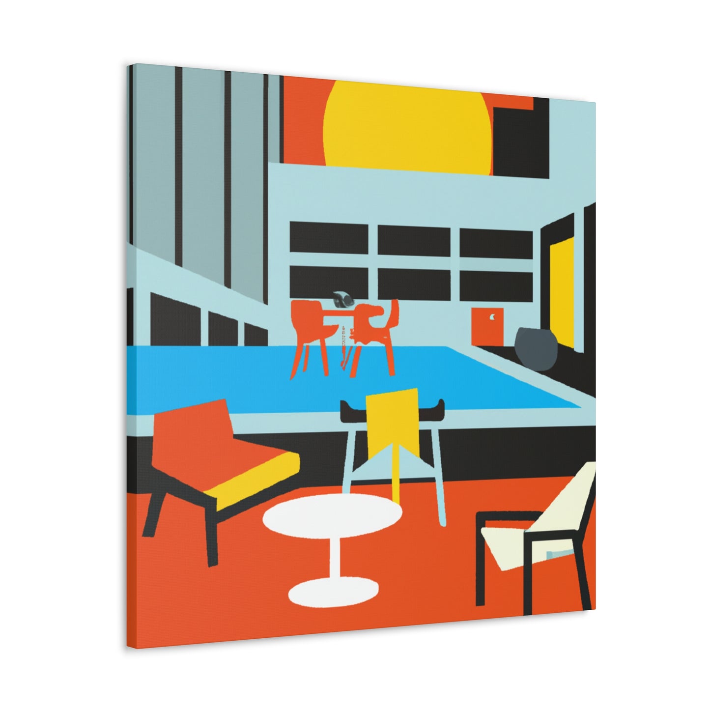 Sunsplashed Abstraction - Midcentury - Canvas