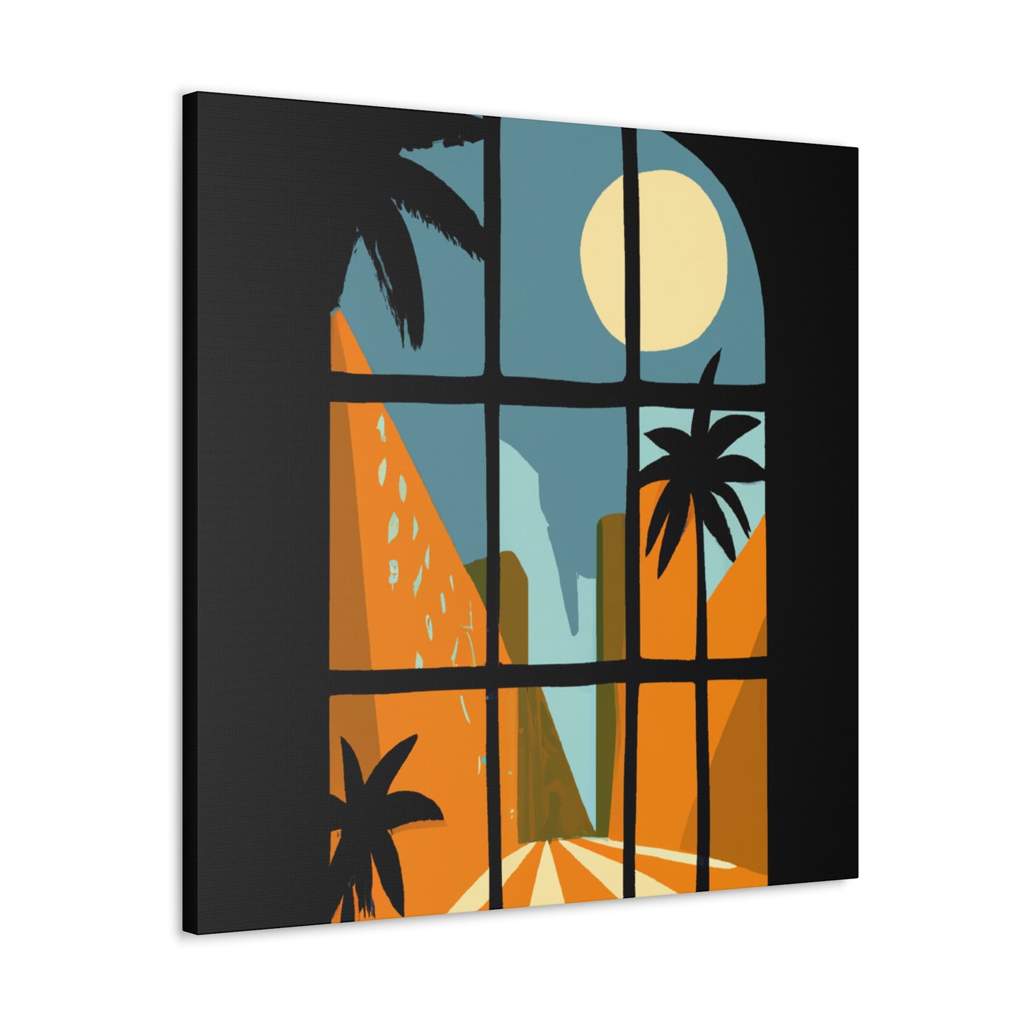 Metallic Bloom - Midcentury - Canvas