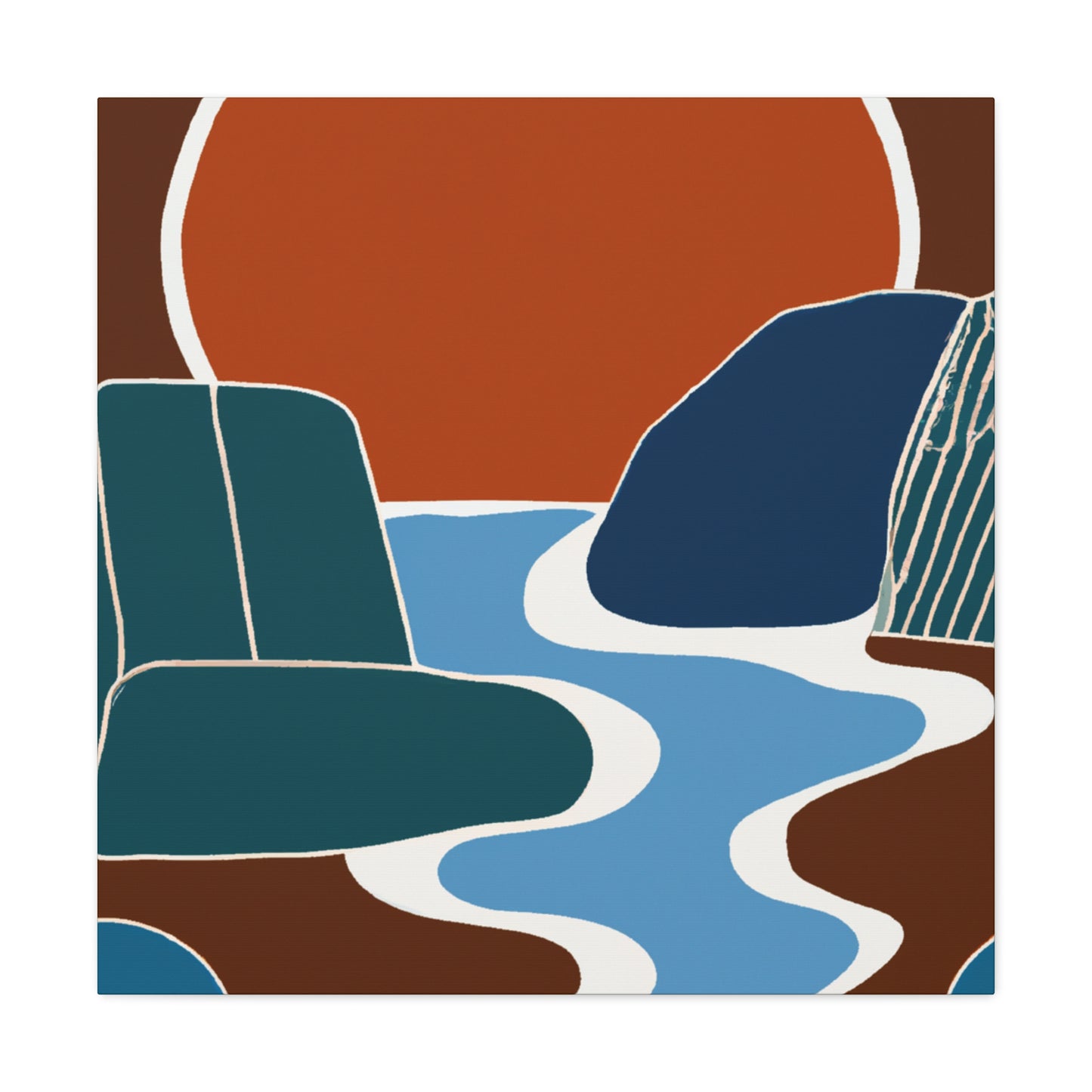 Vivid Hexagon- Midcentury - Canvas