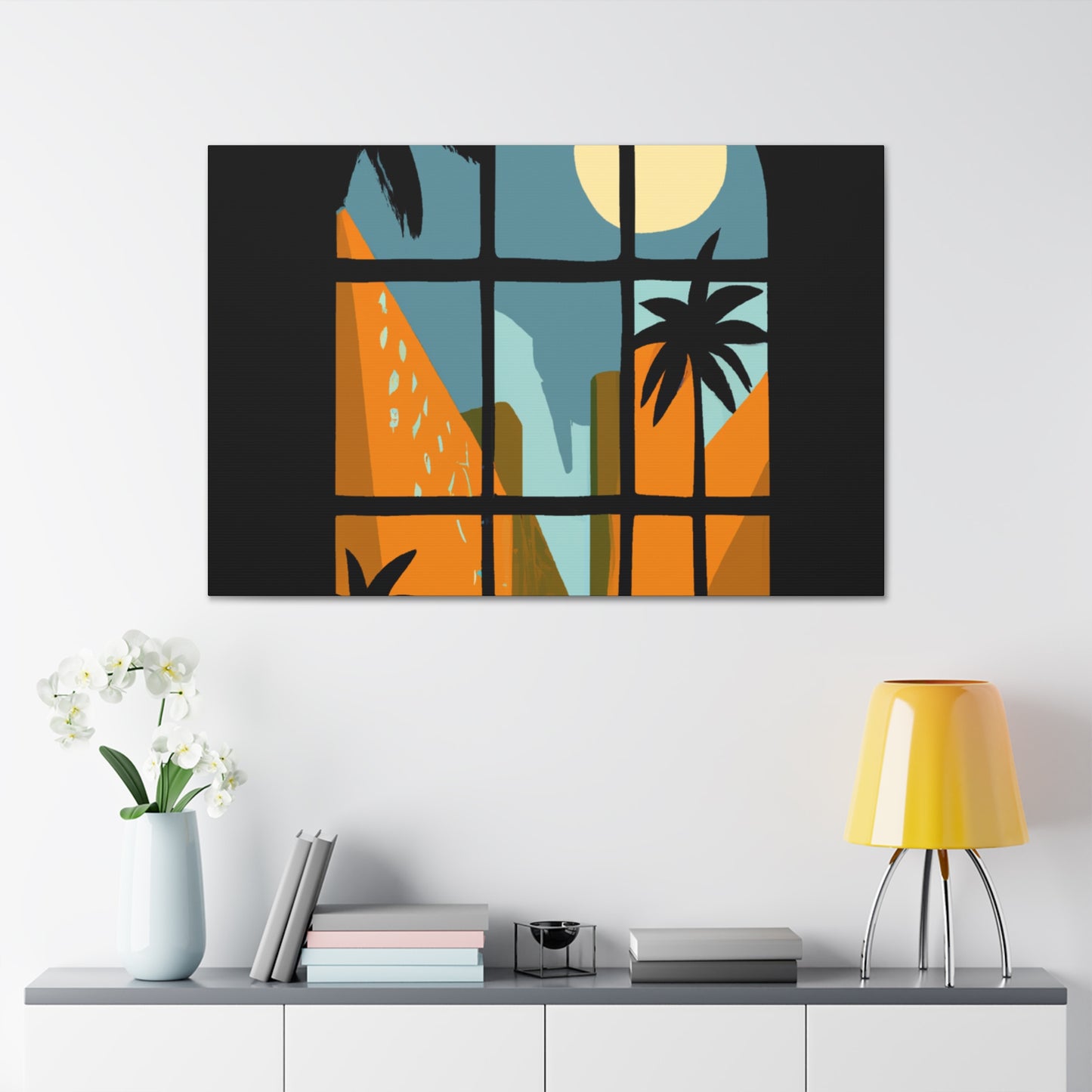 Metallic Bloom - Midcentury - Canvas