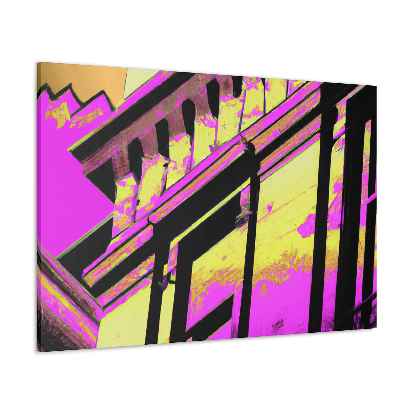 The Galaxy Gate: An Art Deco inspired monument showcasing a reflective archway set deep in a vault of sparkling stars. - Canvas