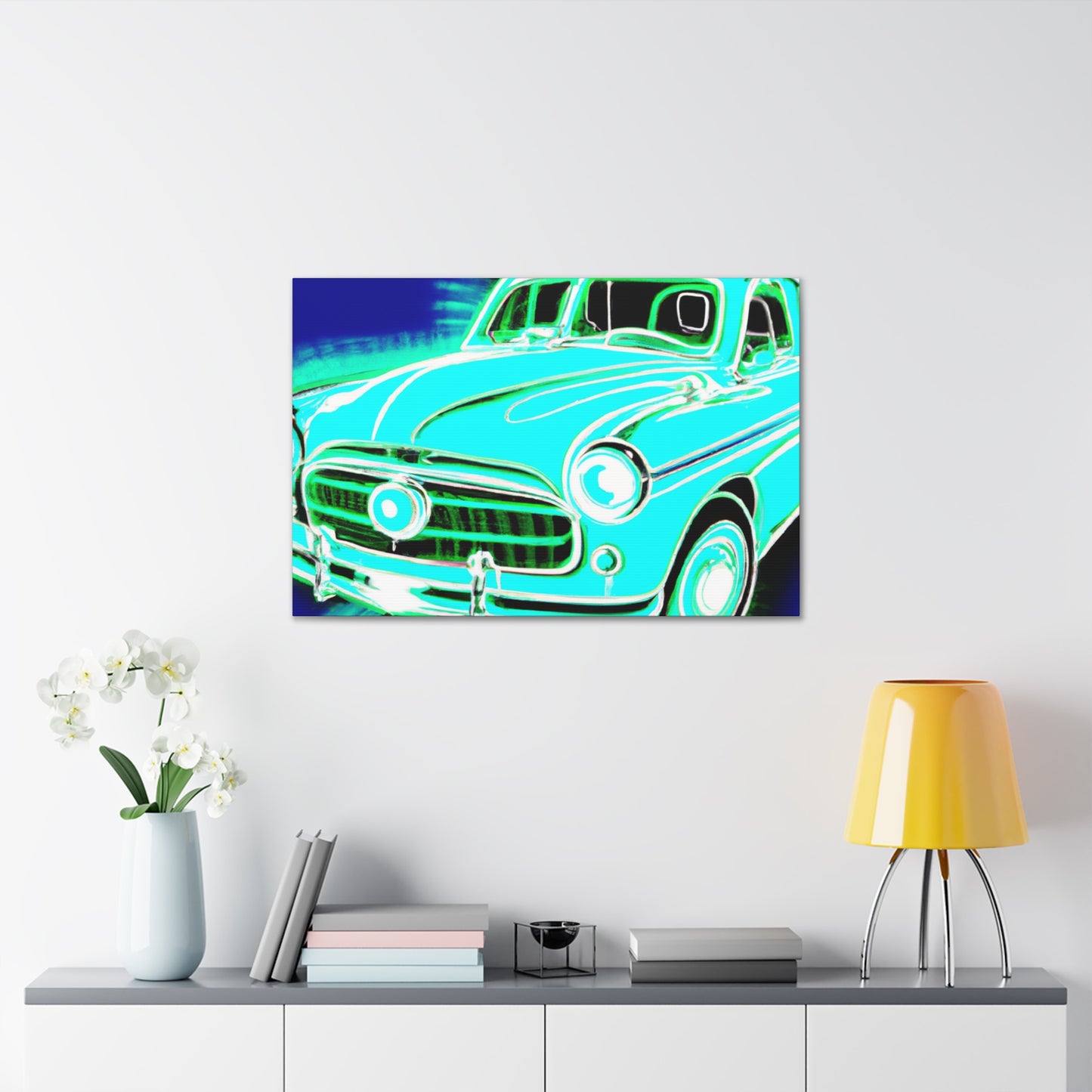 "Retro Rev-Up" - Automobile Canvas