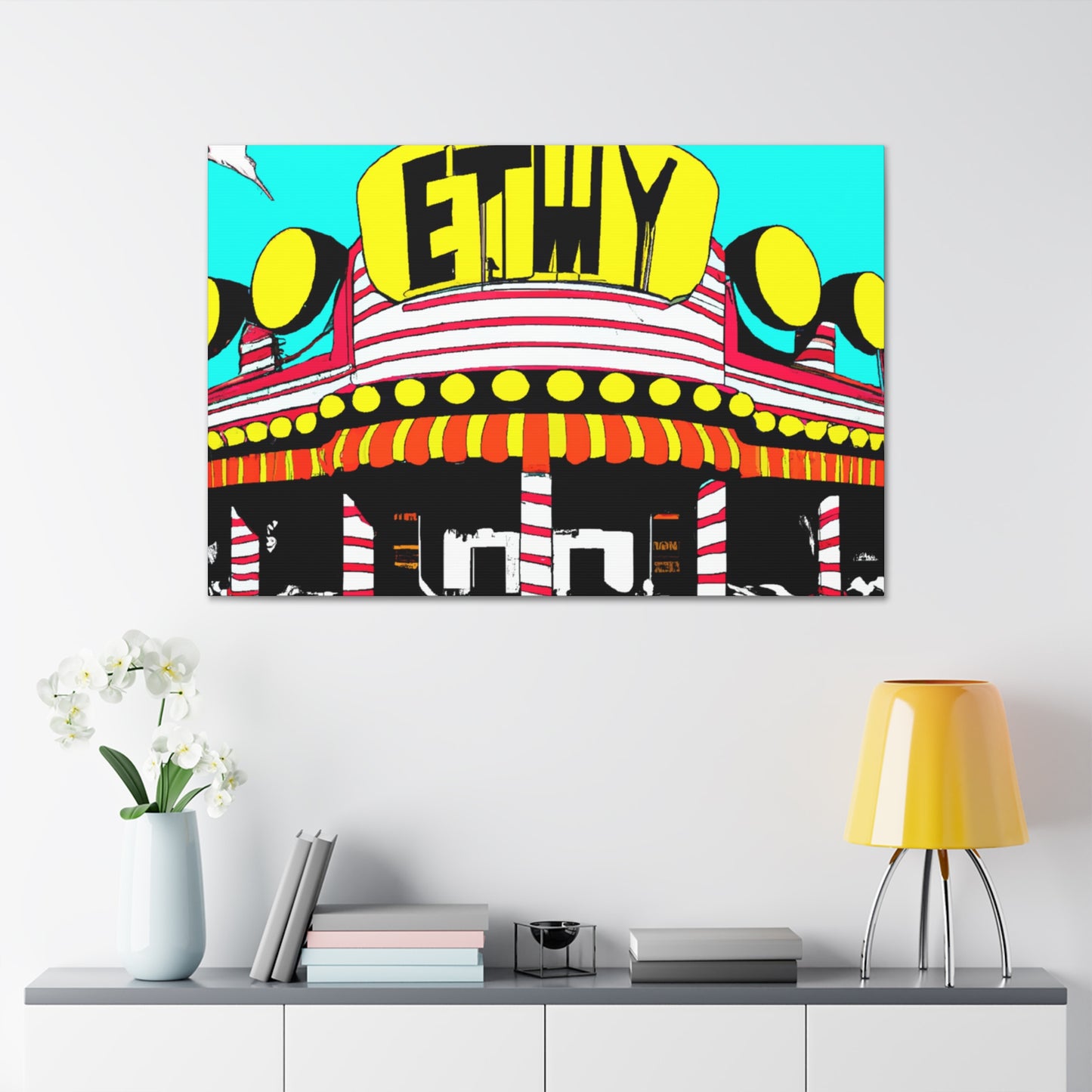 Rock 'n' Roll Drive-In Diner. - Pop Art Canvas