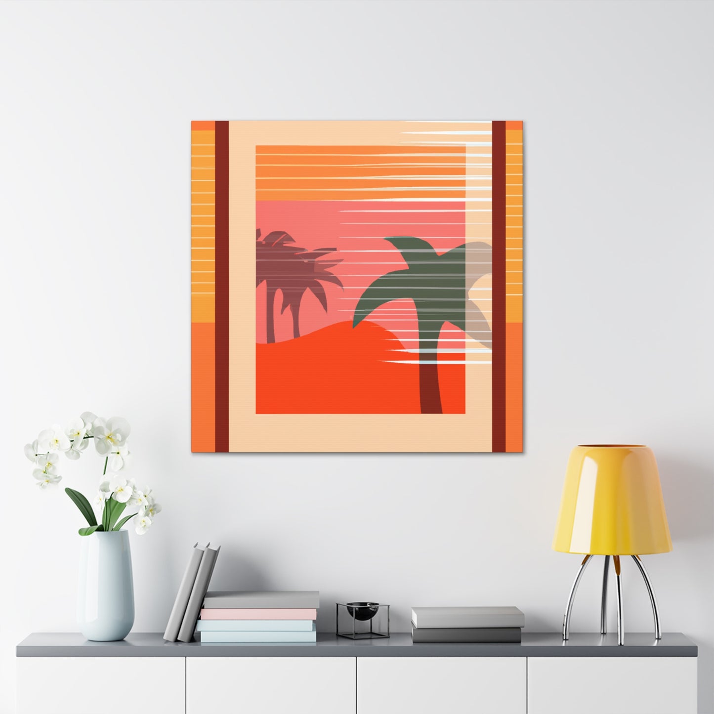 "Dawning Blush - Midcentury" - Canvas