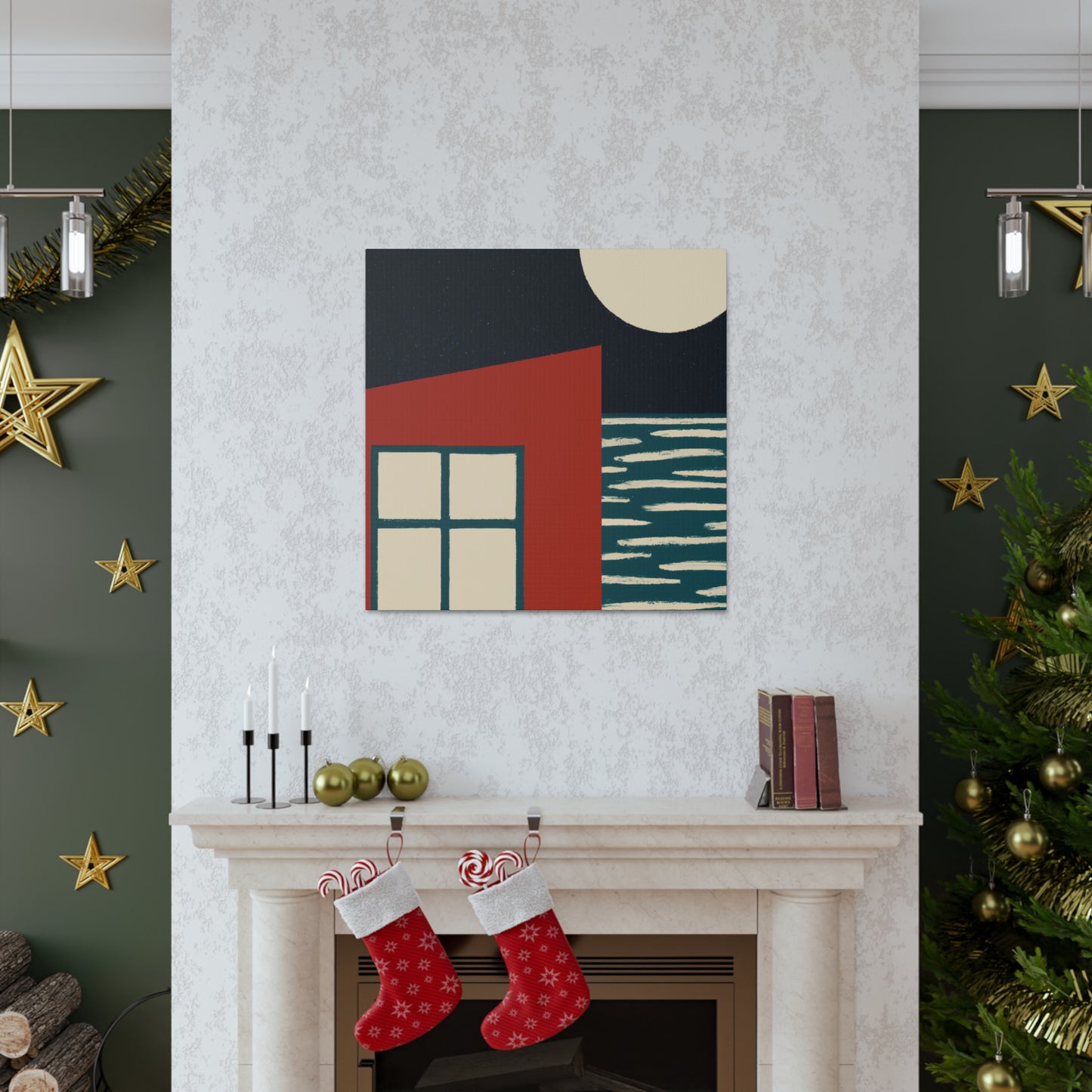Dark Night- Midcentury Canvas