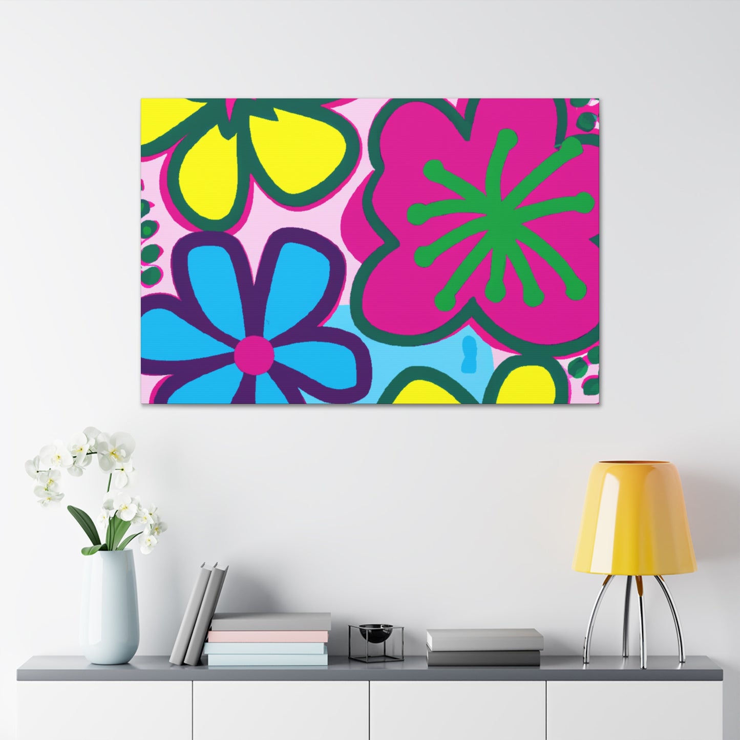 Rainbow Cascade- Floral - Canvas
