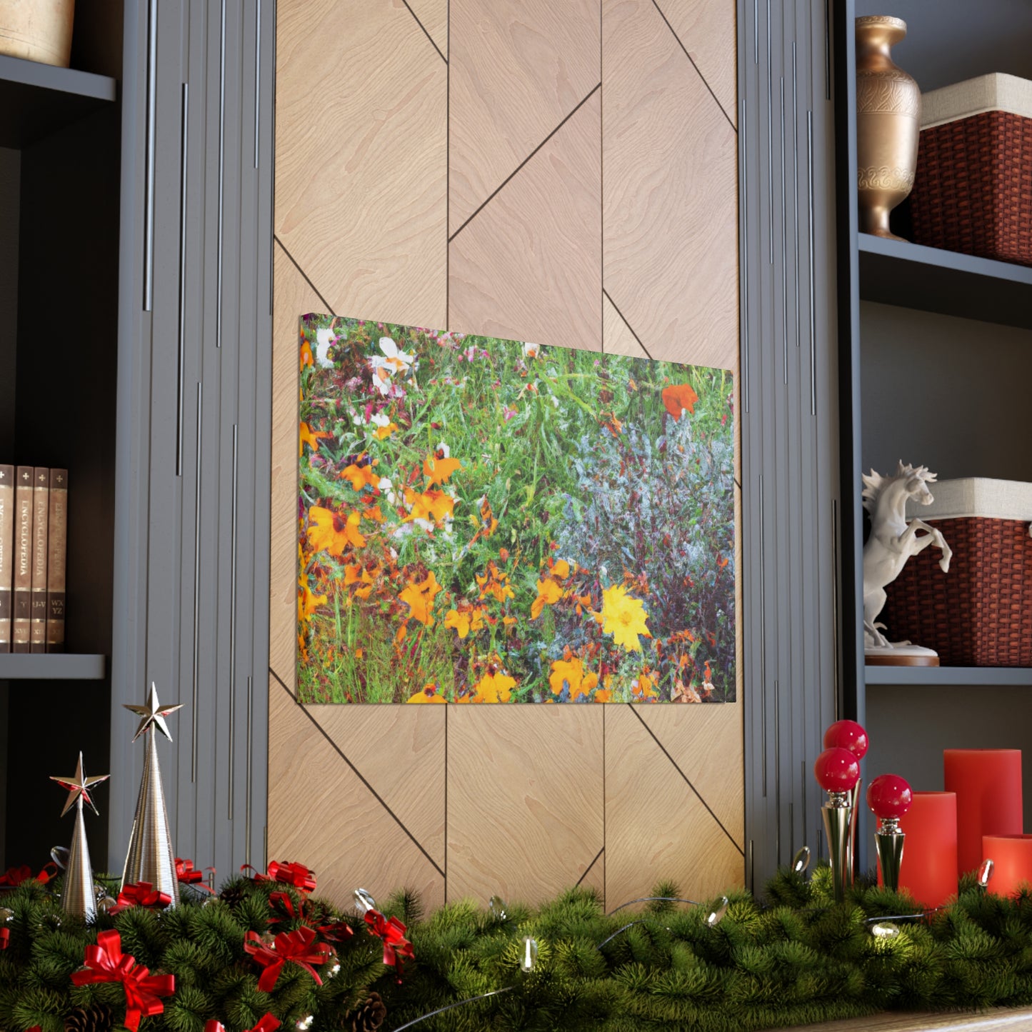 Garden Buzz; A Swarm of Colorful Blooms. - Floral Canvas