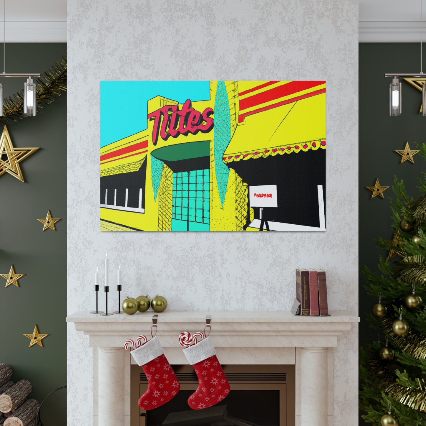 "Happy Wheels Tire Shop." - Canvas - Pop Art