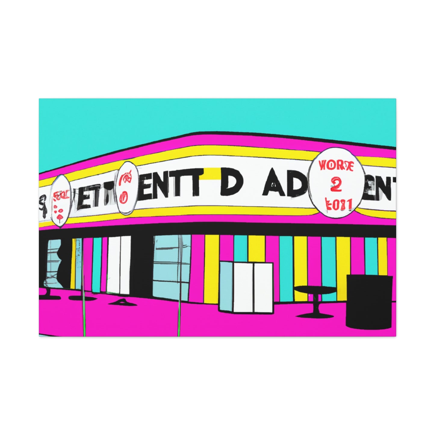 Radiant Rock n Roll Cafe - Canvas - Pop Art
