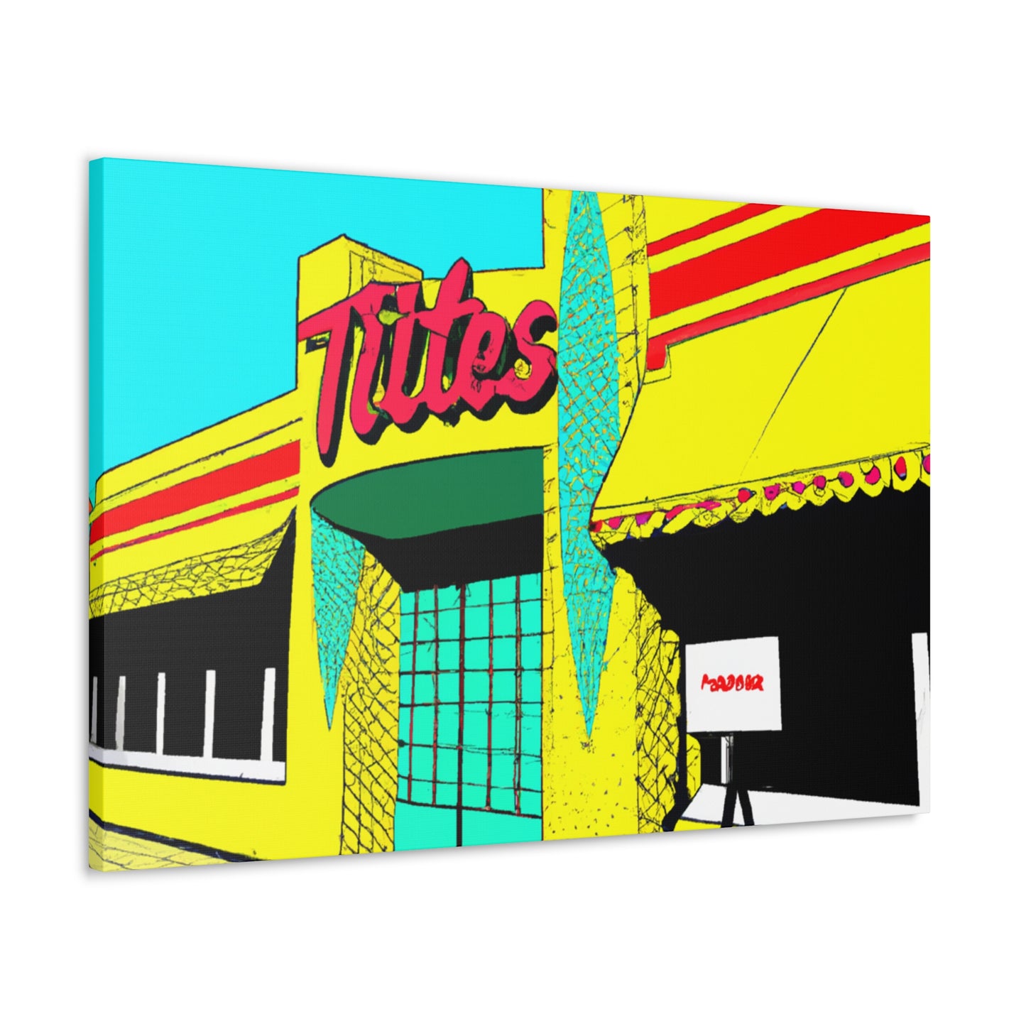 "Happy Wheels Tire Shop." - Canvas - Pop Art