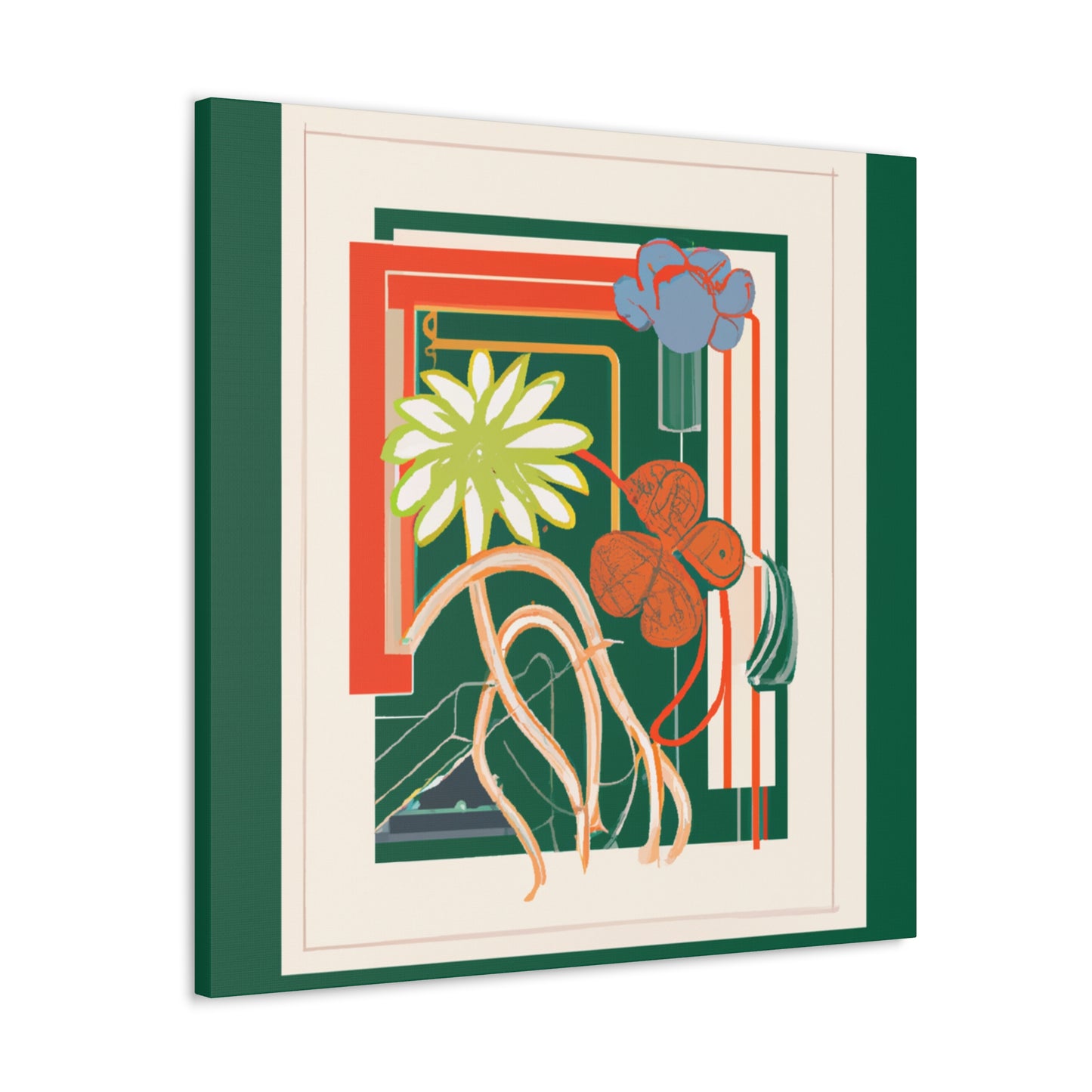 Dapple-furred Floral- Midcentury Canvas
