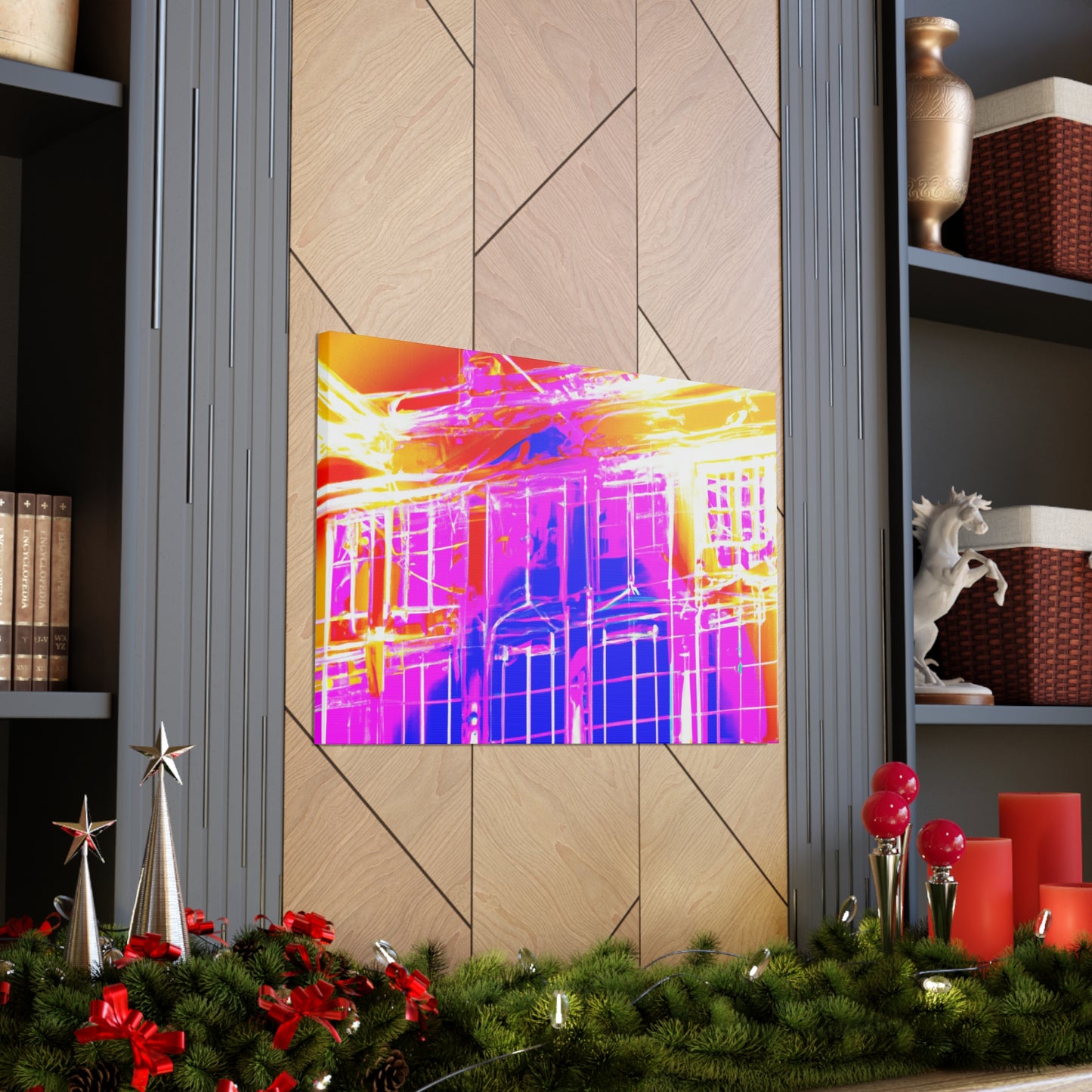 Skycrest Art Deco Manor - Architectural Canvas Art Deco
