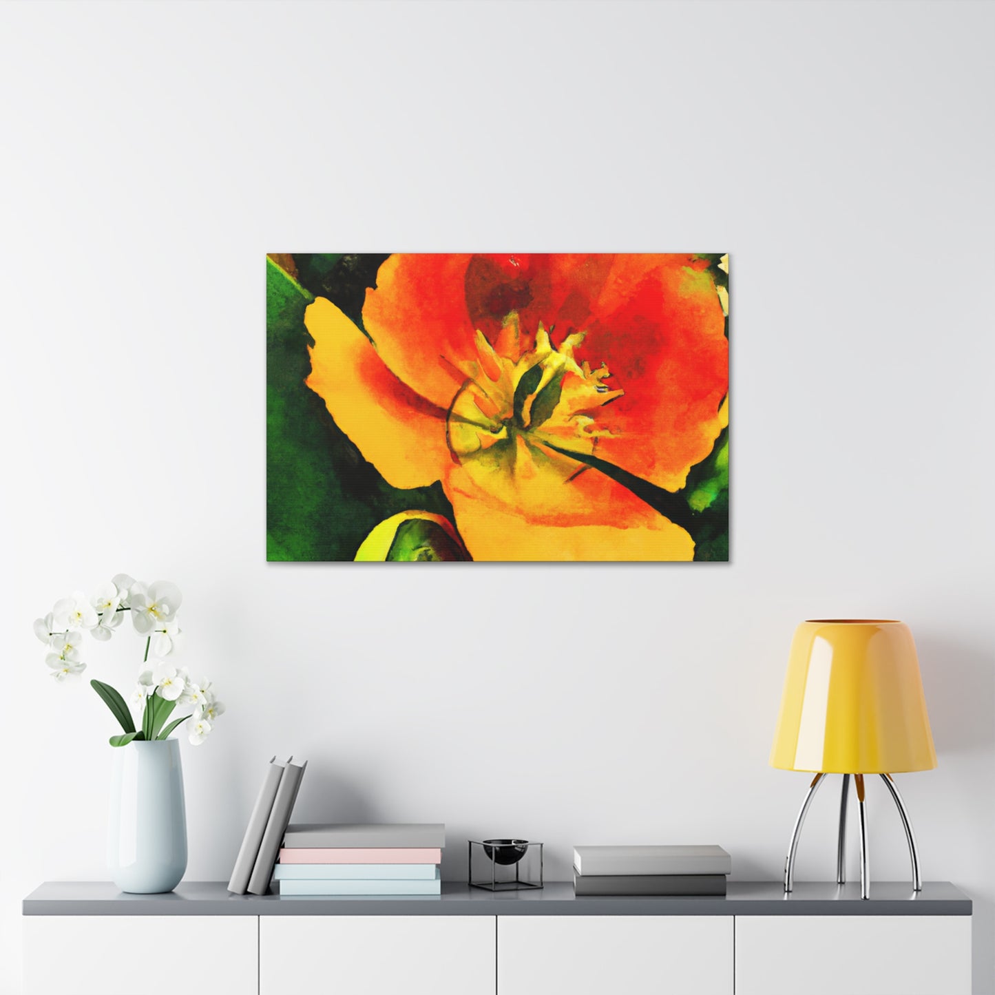 Orange Pedals - Canvas - Floral