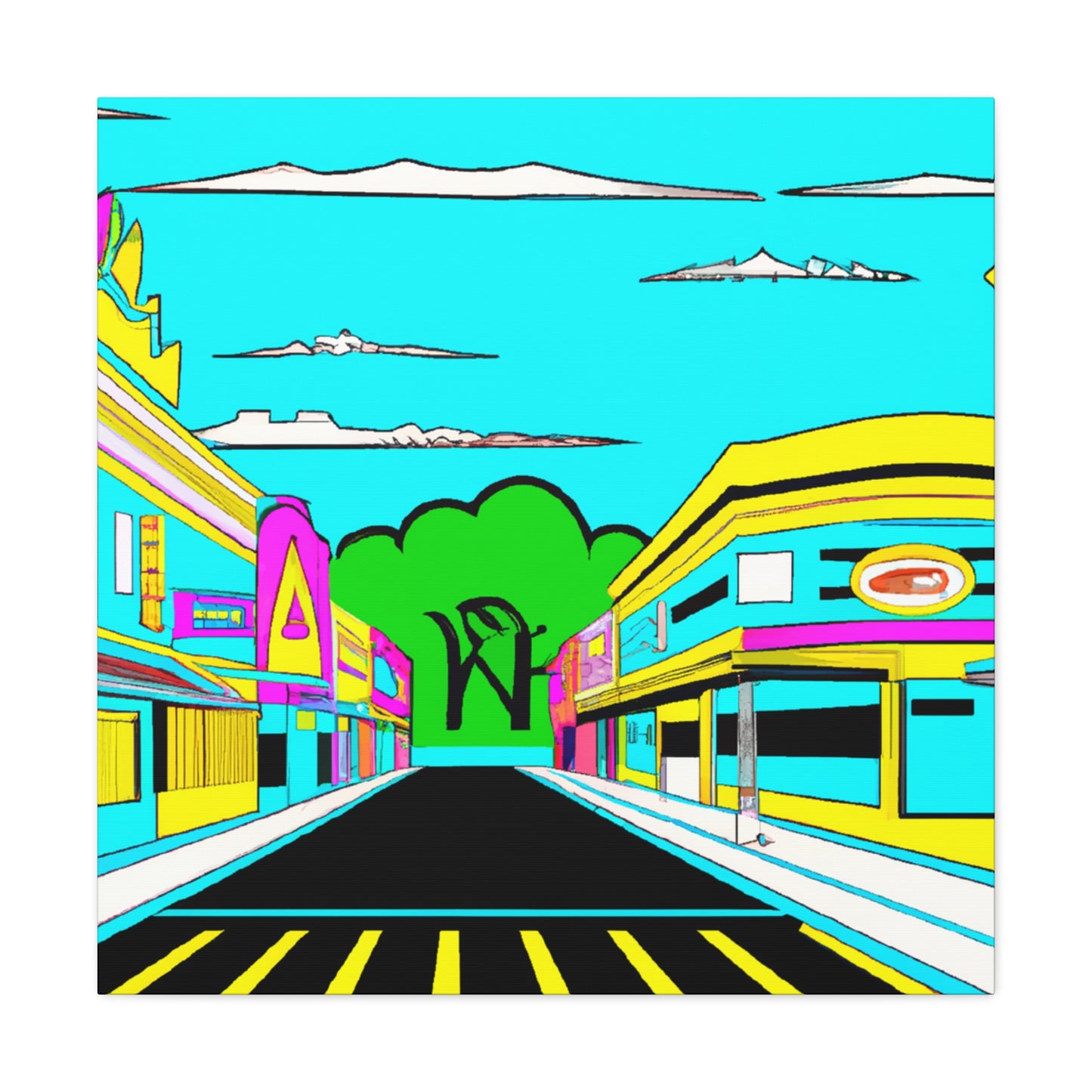 Metro Row - Architectural Canvas Pop Art