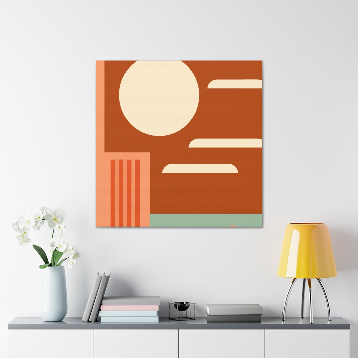 Geometric Blooms - Midcentury - Canvas