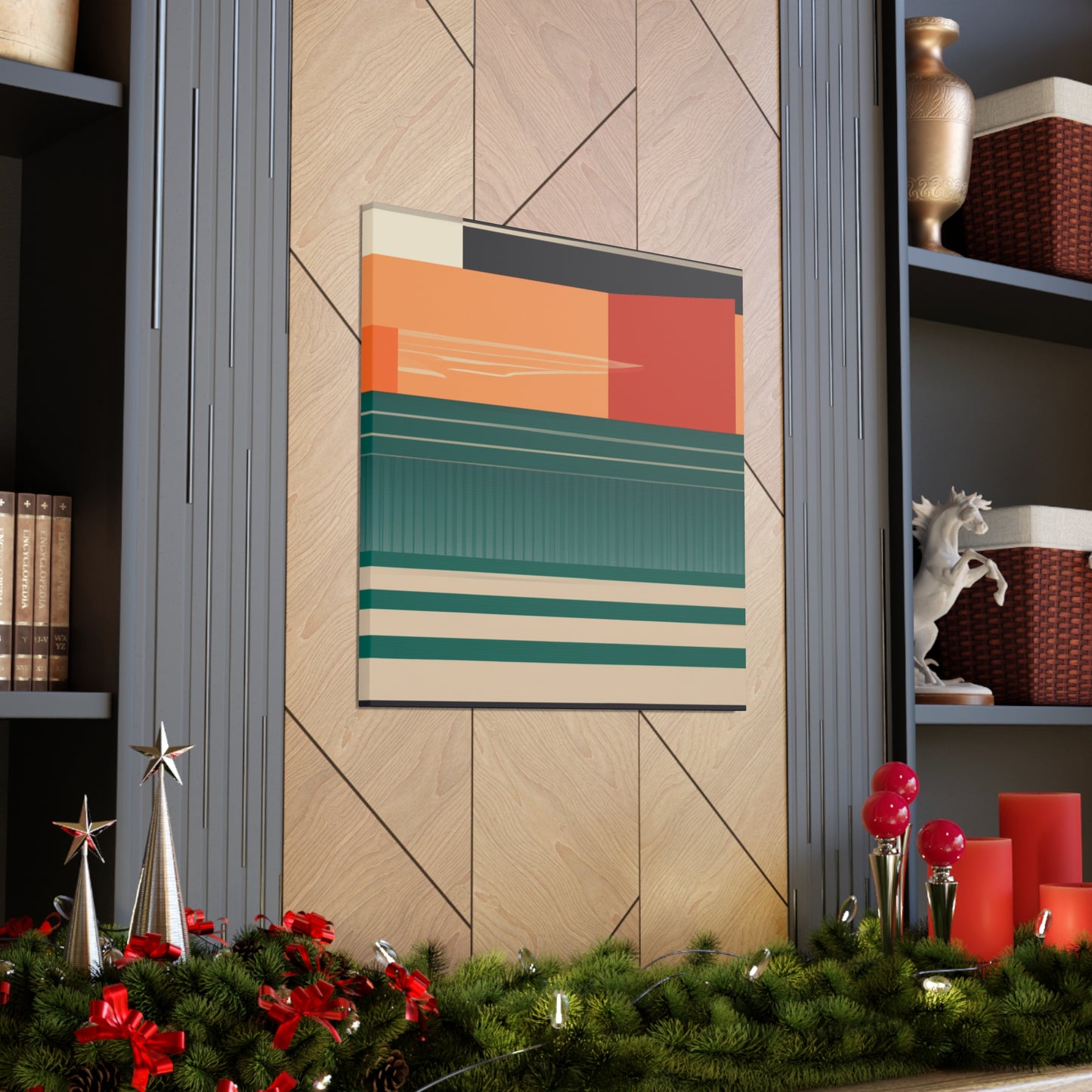 Crimson-Clawed Coyote - Midcentury Canvas