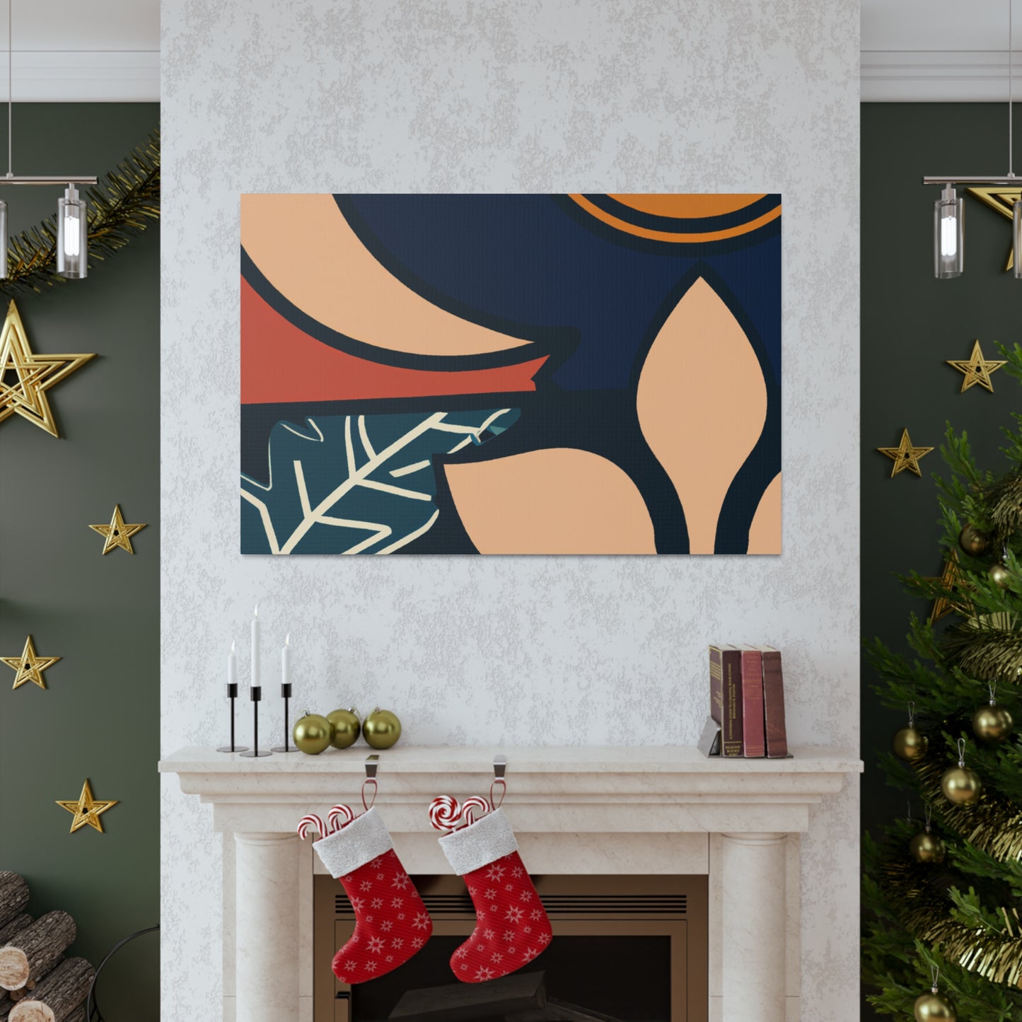 Blue Curve - Midcentury Canvas
