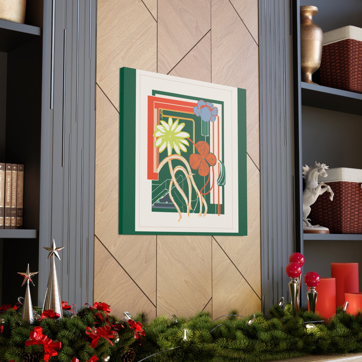 Dapple-furred Floral- Midcentury Canvas