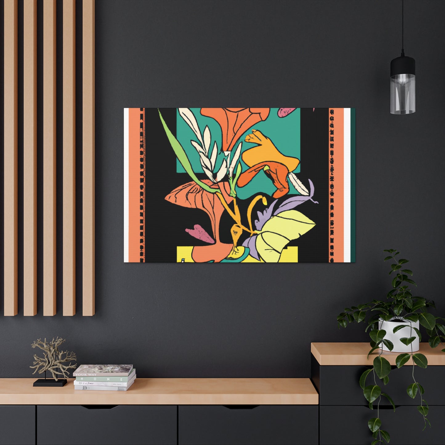 Spikestriped Similiskin. - Floral Canvas Midcentury