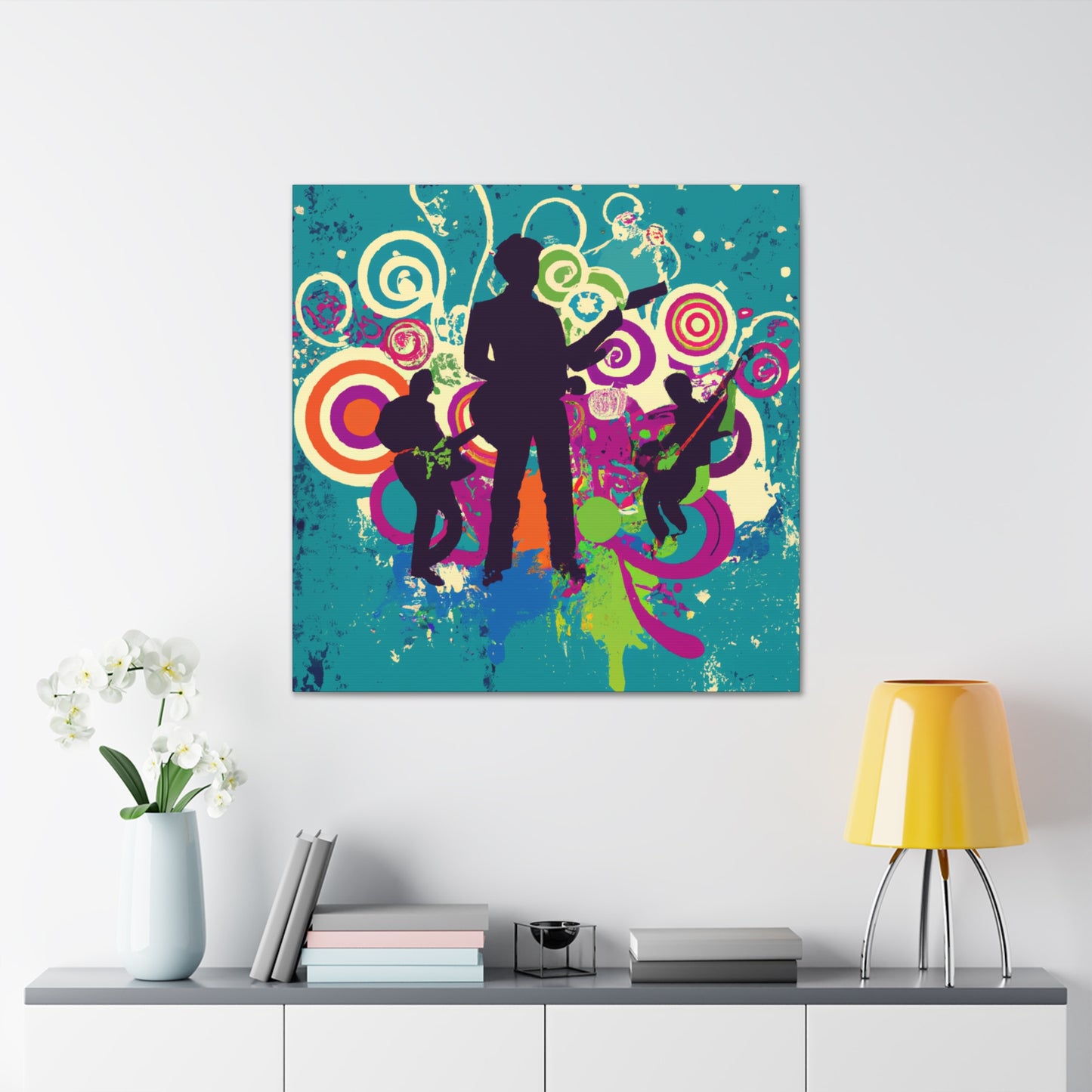 "Clock Rock - Retro Music" - Canvas