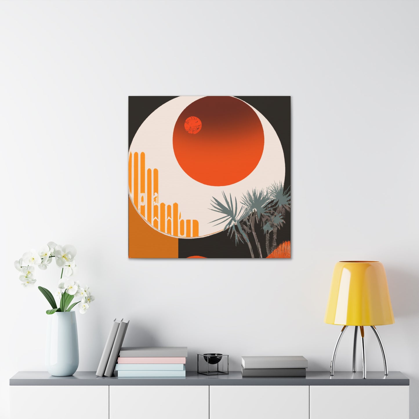 Orange Cascade - Midcentury - Canvas