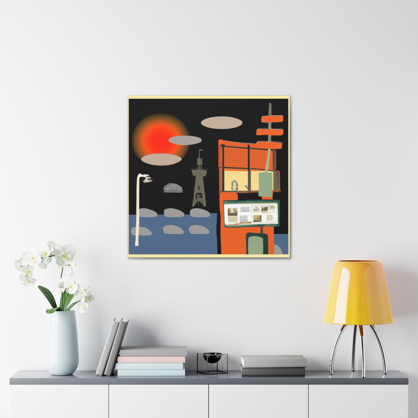 Floral Scrollwork - Midcentury - Canvas