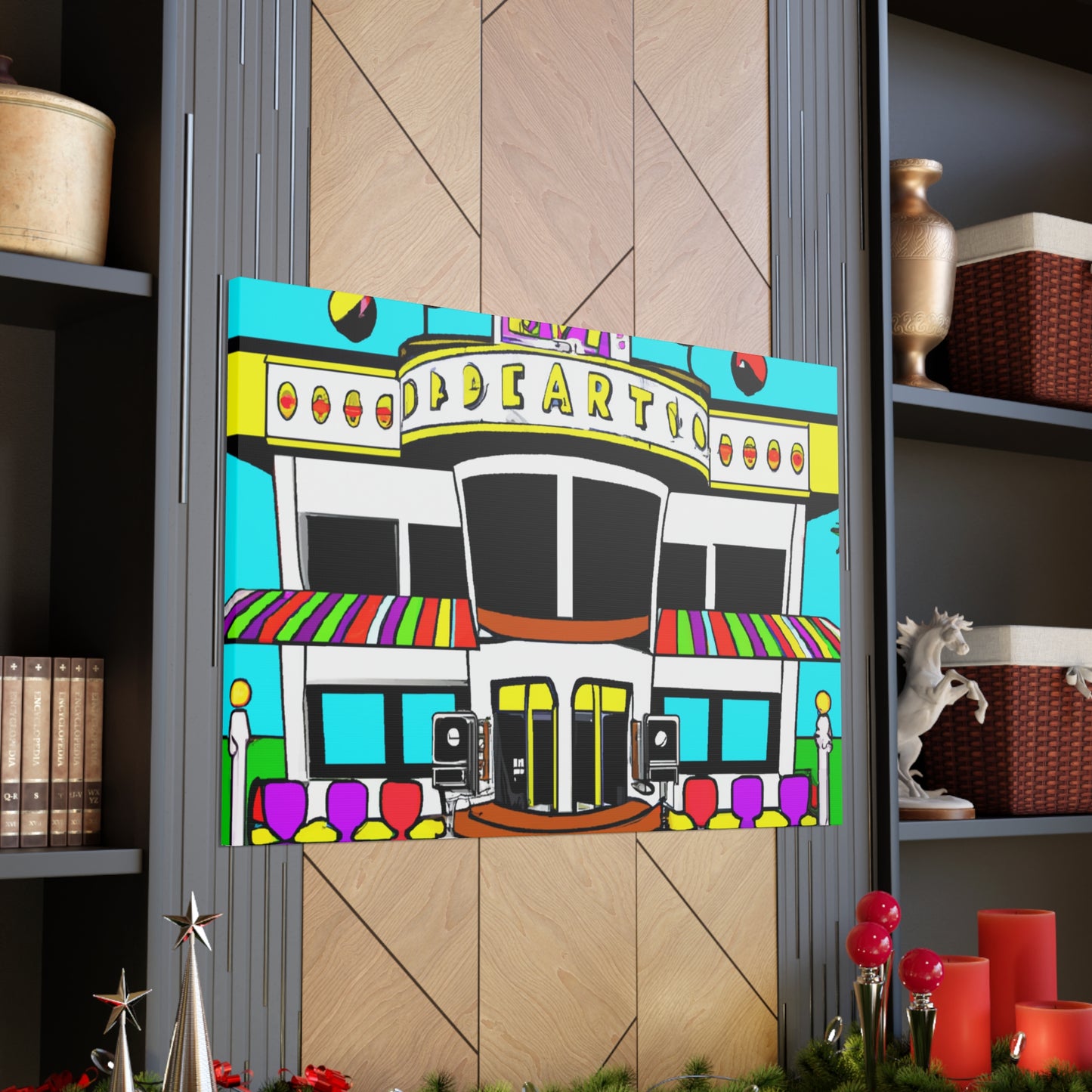 Rock-A-Boogie Drive-In Dance Hall - Architectural Canvas Pop Art