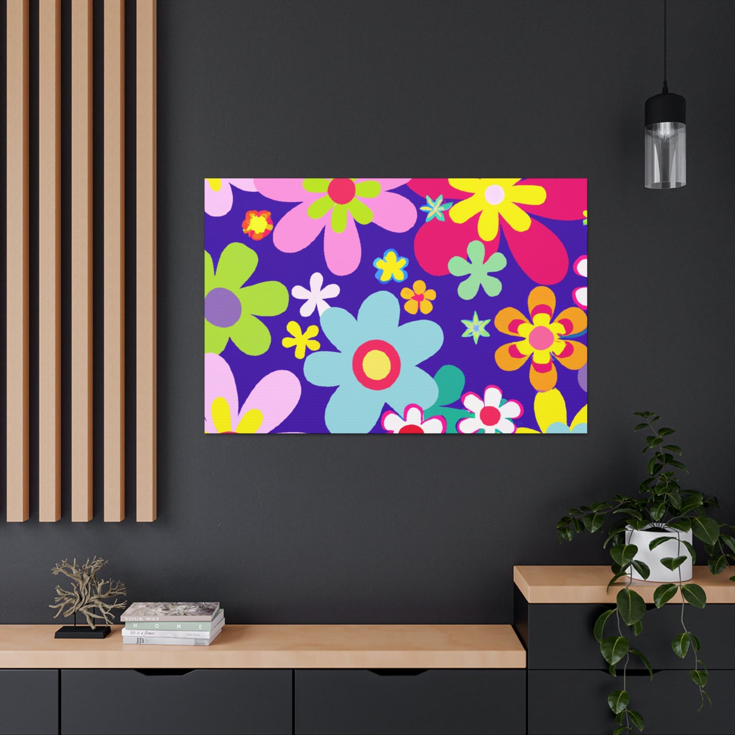 The Floral Dash! A zany race involving teams of five, where each member must pick up a different type of flower while running as fast as they can to the finish line! Only the team that has all five members and their - Canvas