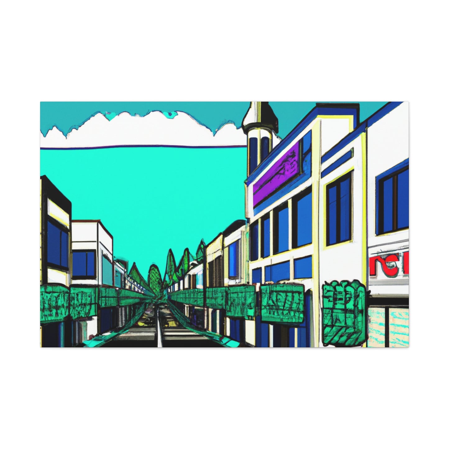 Aspen Avenue -Architectural Canvas Pop Art