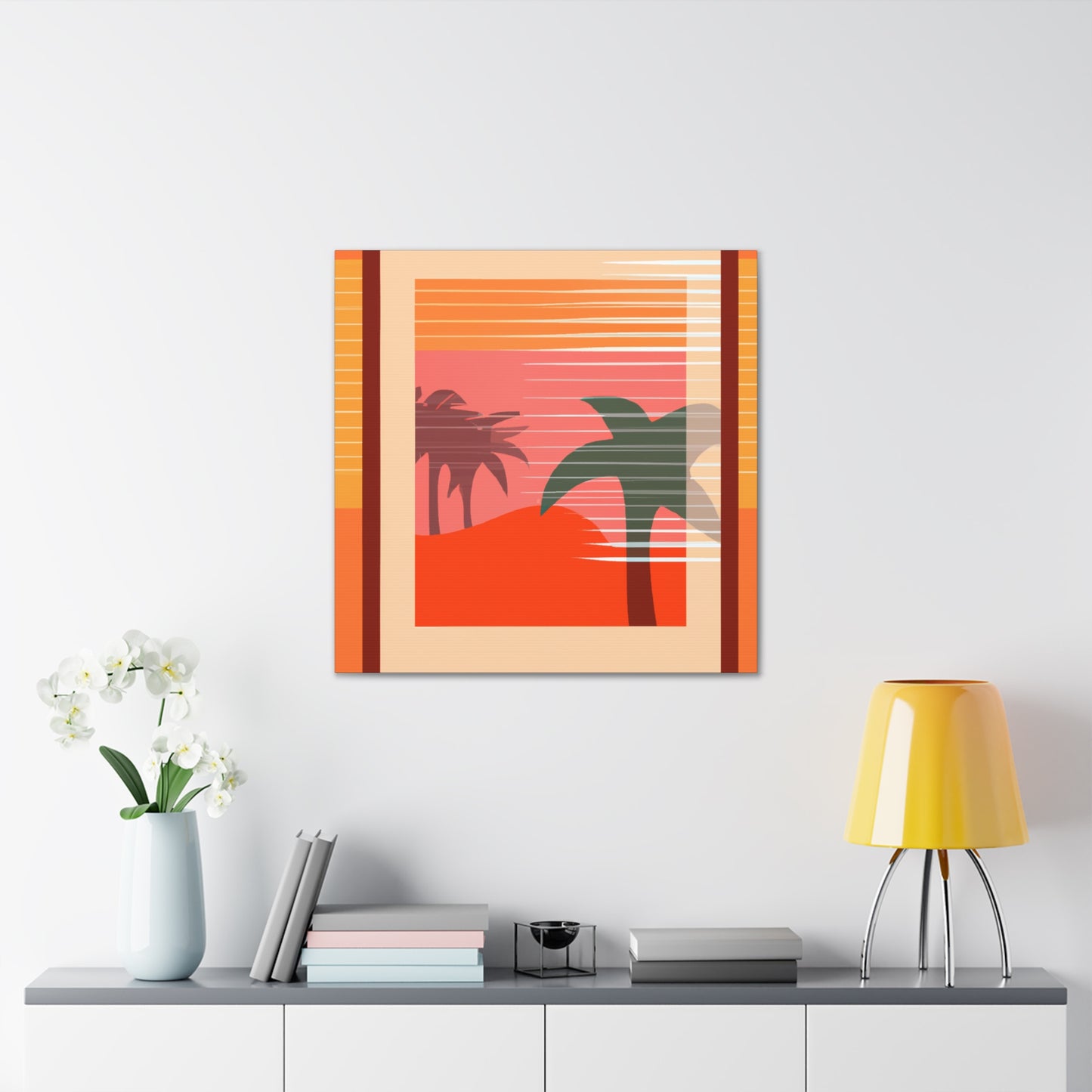 "Dawning Blush - Midcentury" - Canvas