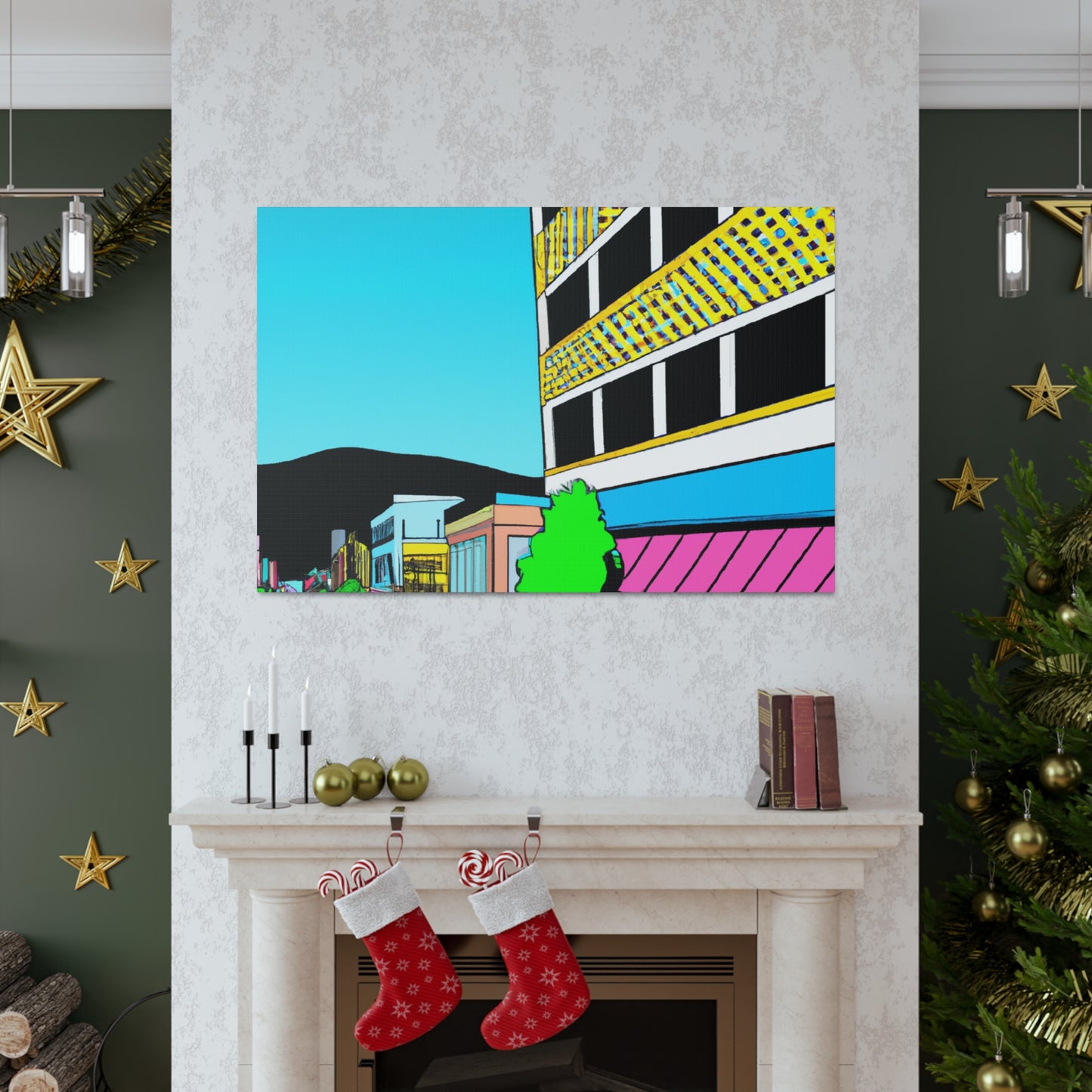Retro-Vision Avenue - Architectural Canvas Pop Art