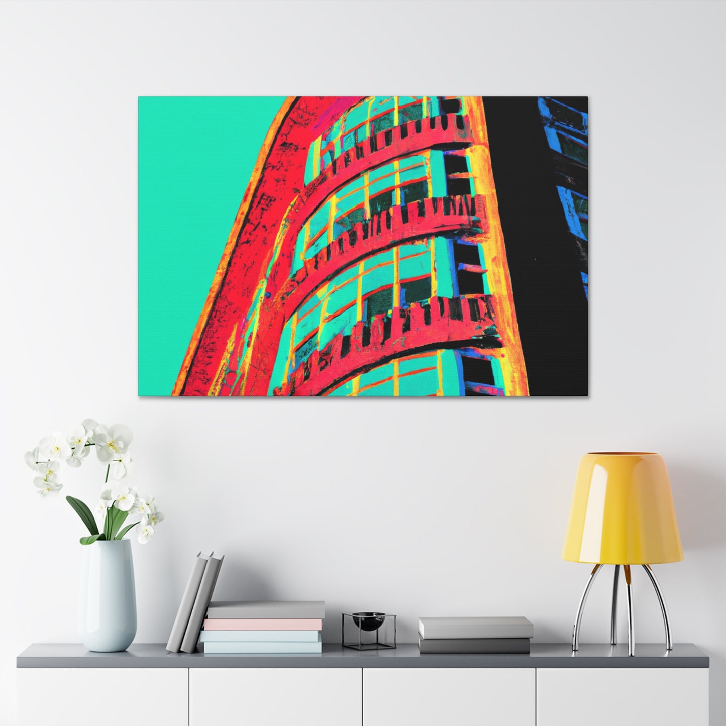 Modernist Tower of Glass and Steel. - Architectural Canvas