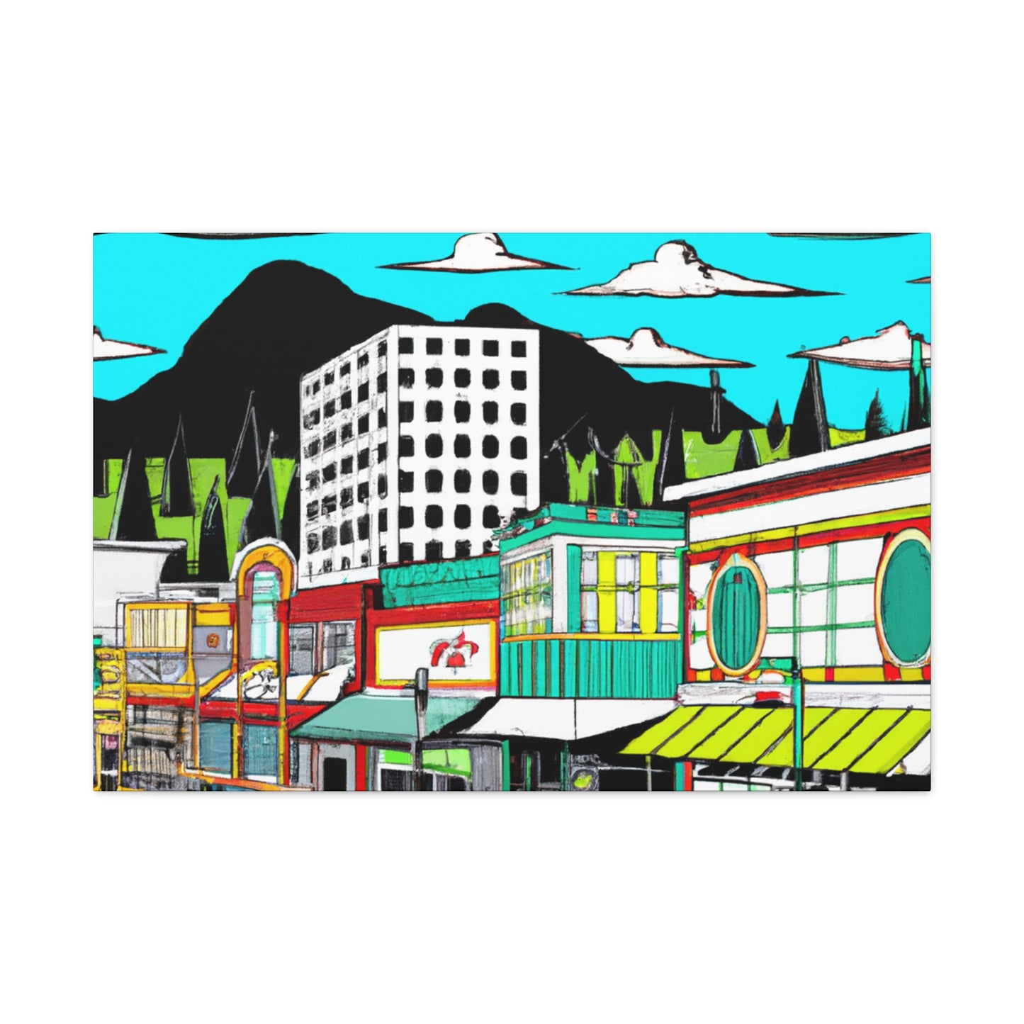 High Up Avenue - Architectural Canvas Pop Art