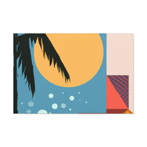 "Ascending Sunrays - Midcentury" - Canvas