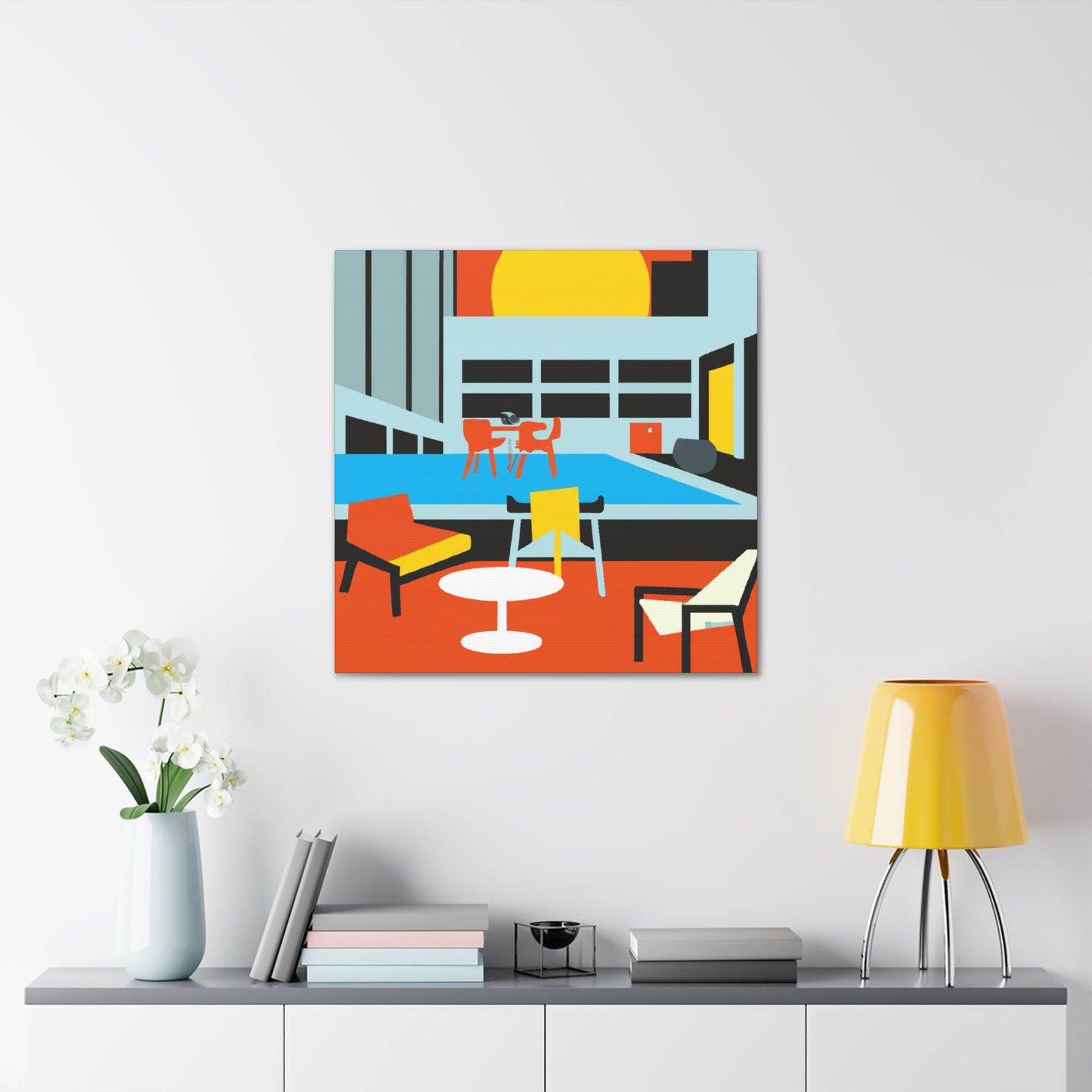 Sunsplashed Abstraction - Midcentury - Canvas
