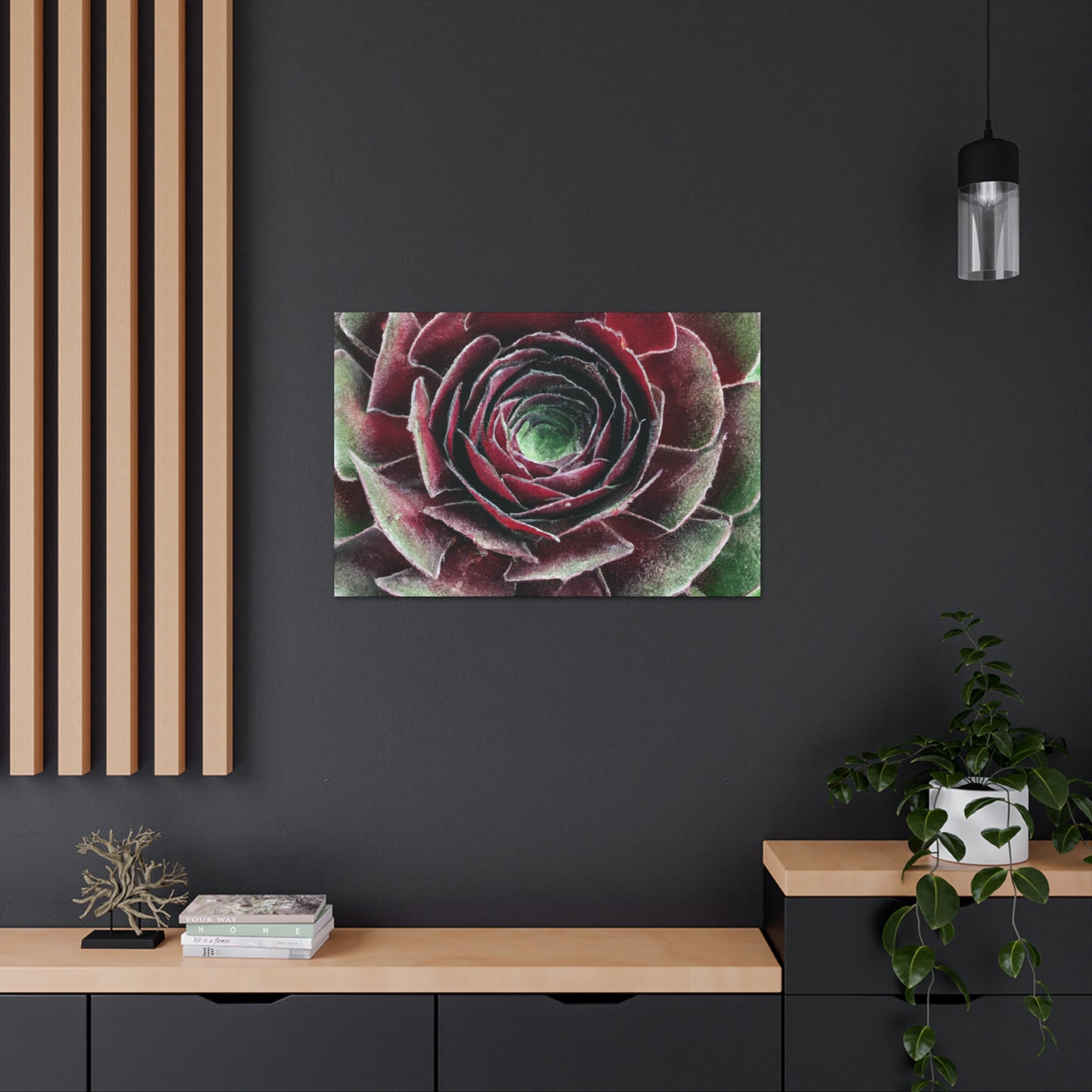 Red Garden Petals. - Canvas - Succulent