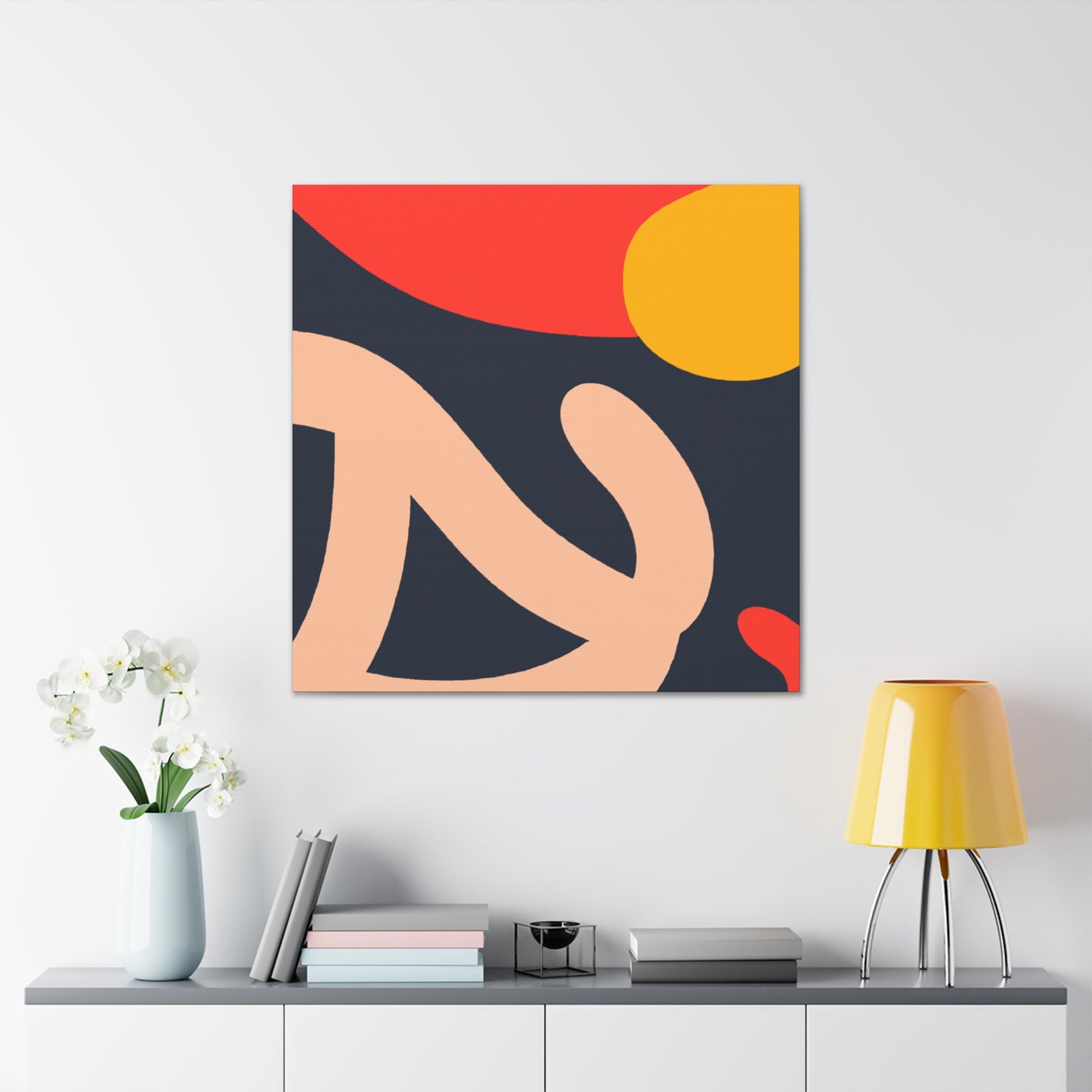 "Maze of Lines - Midcentury" - Canvas