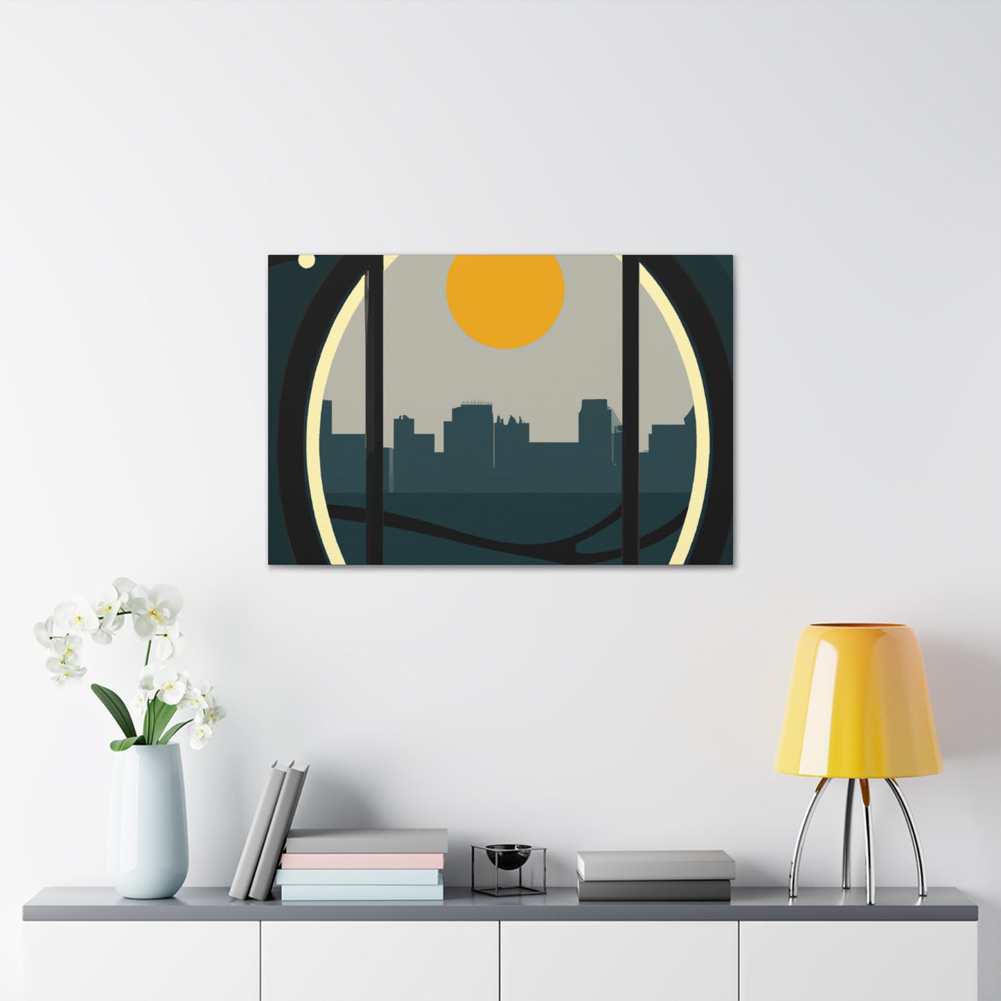 Moon Rise - Midcentury Canvas