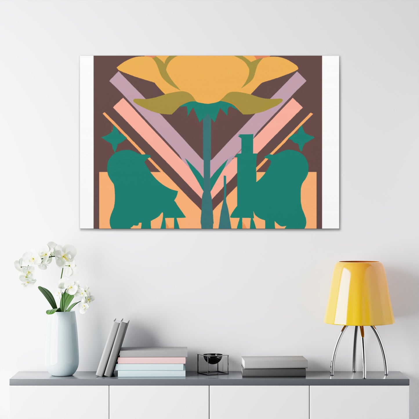 Rosey Bells - Midcentury Canvas