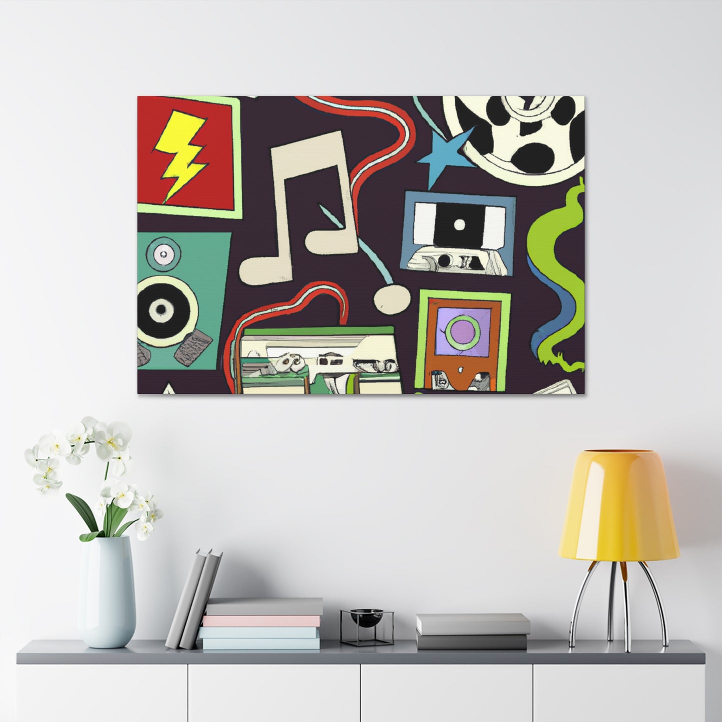 The Sizzling Shoppe - Retro Music and Film Canvas