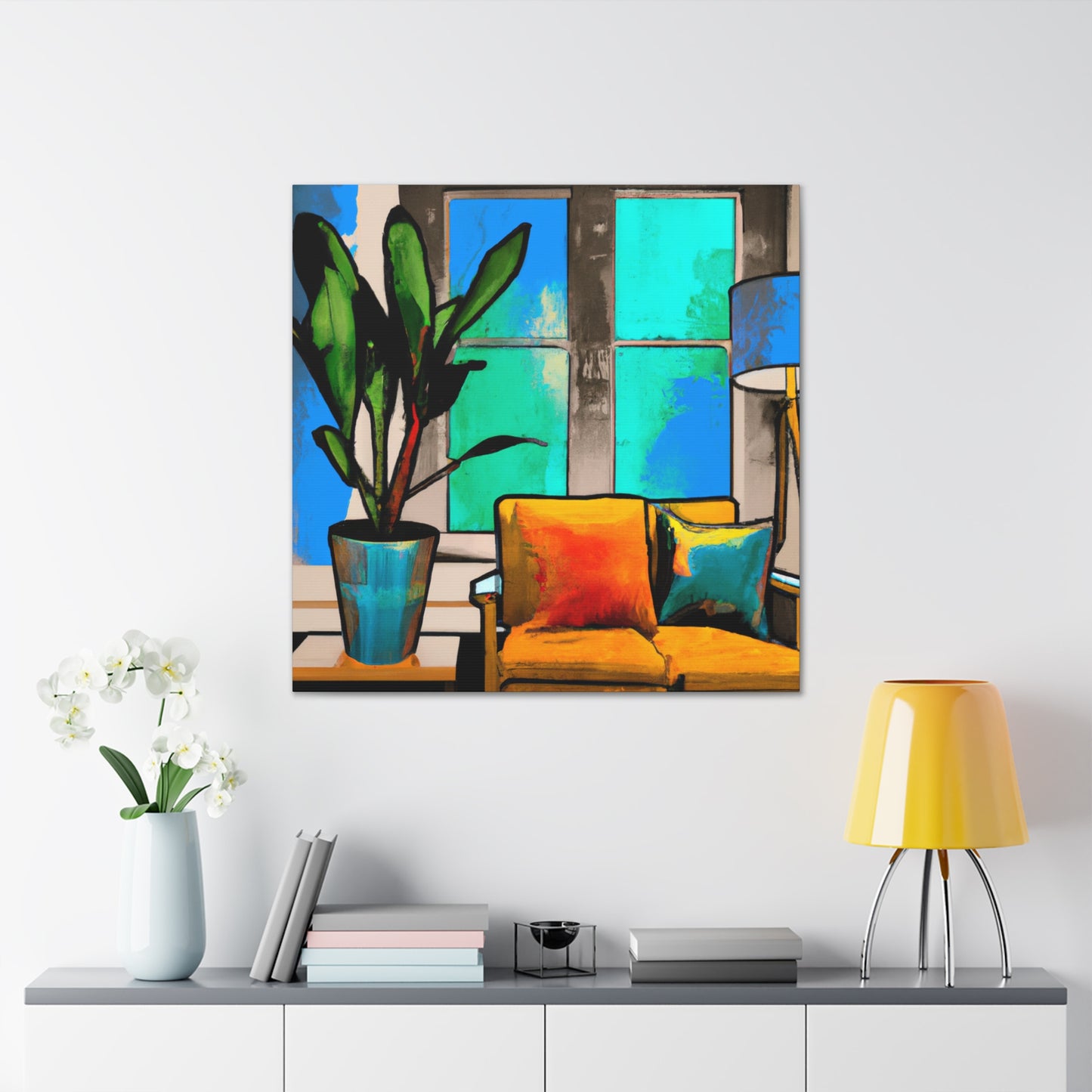 Whimsical Sitdown- Midcentury - Canvas