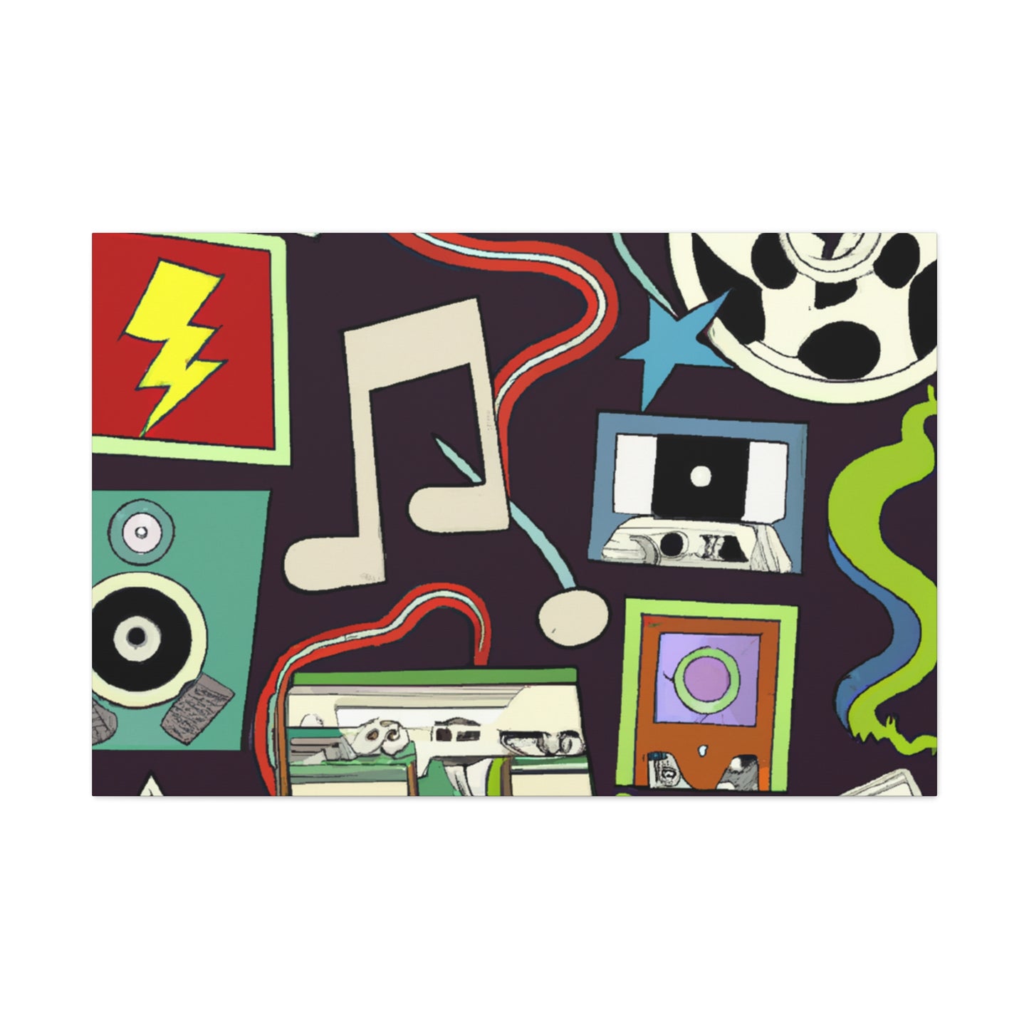 The Sizzling Shoppe - Retro Music and Film Canvas
