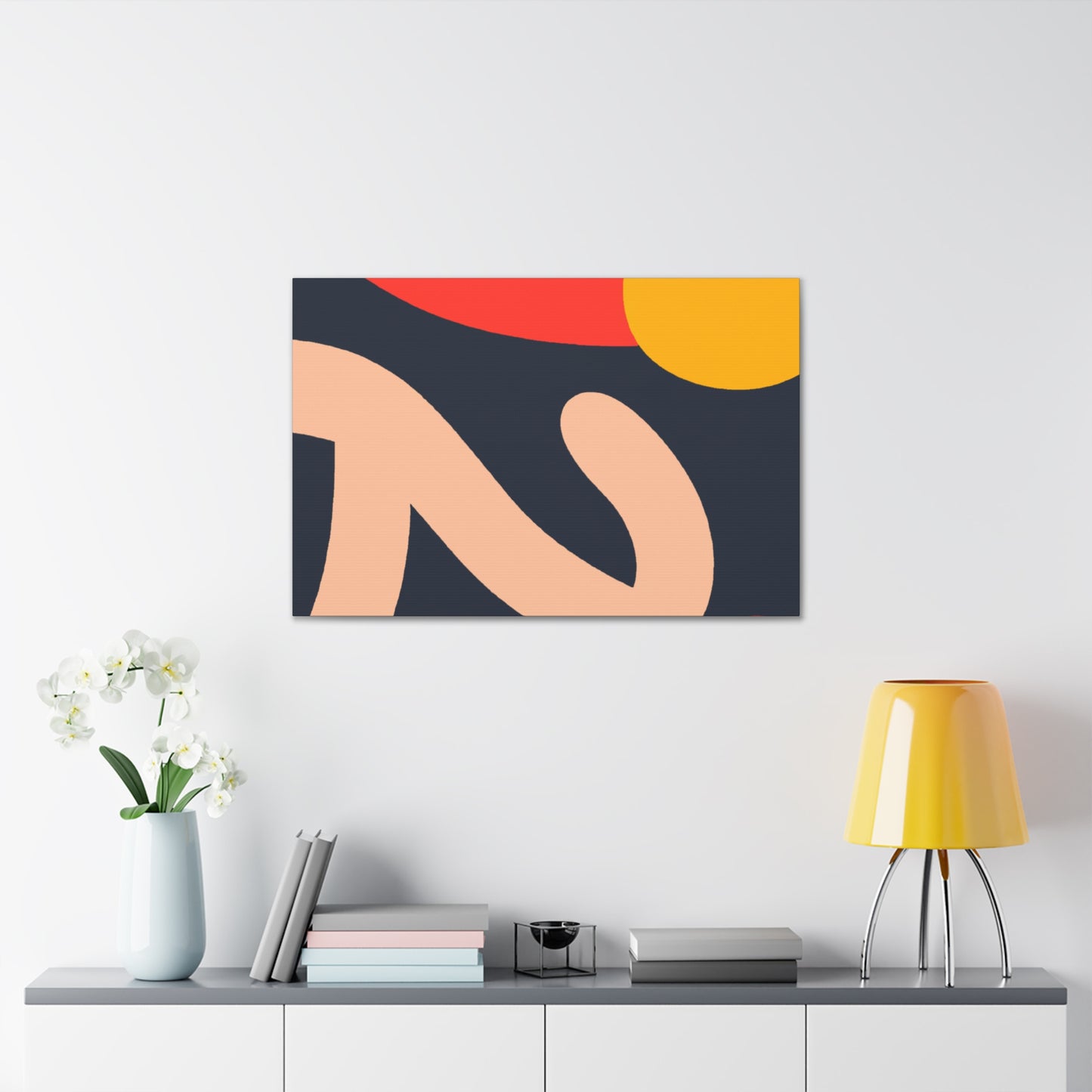 "Maze of Lines - Midcentury" - Canvas