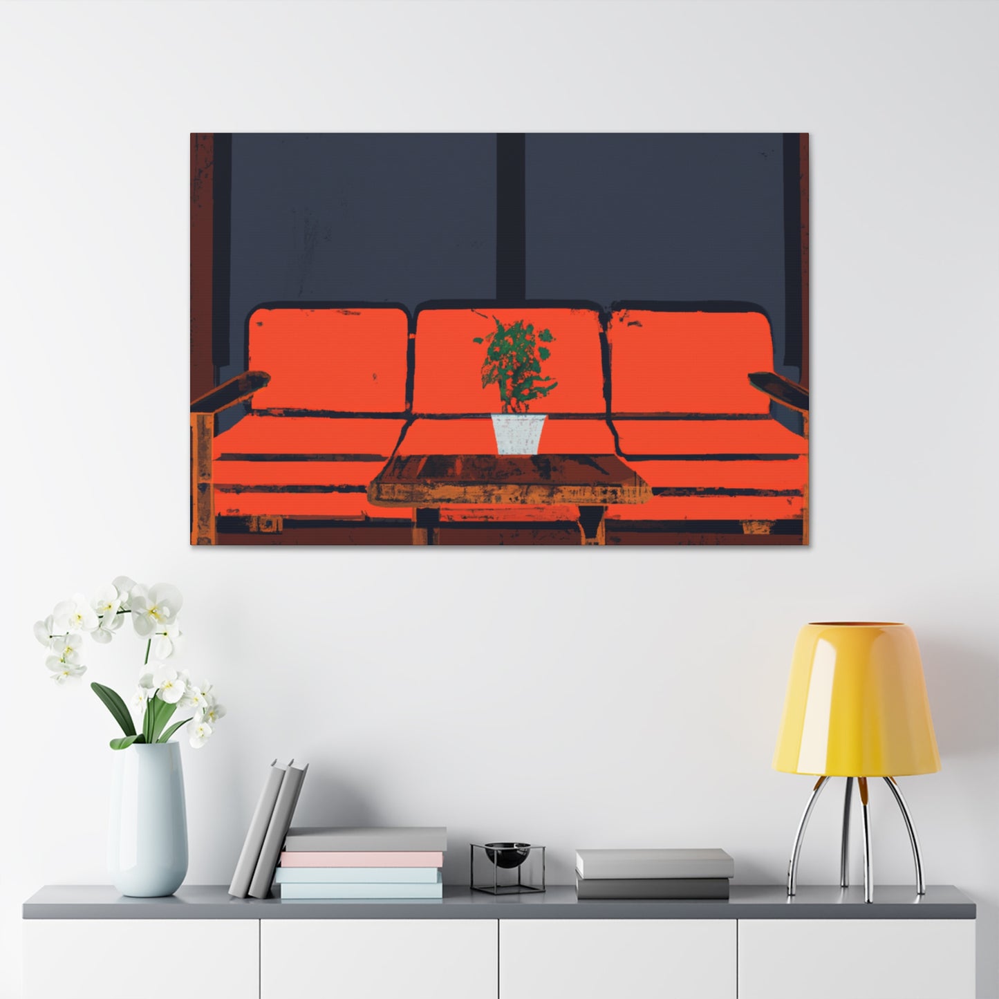 Fading Floral Feathers - Midcentury - Canvas